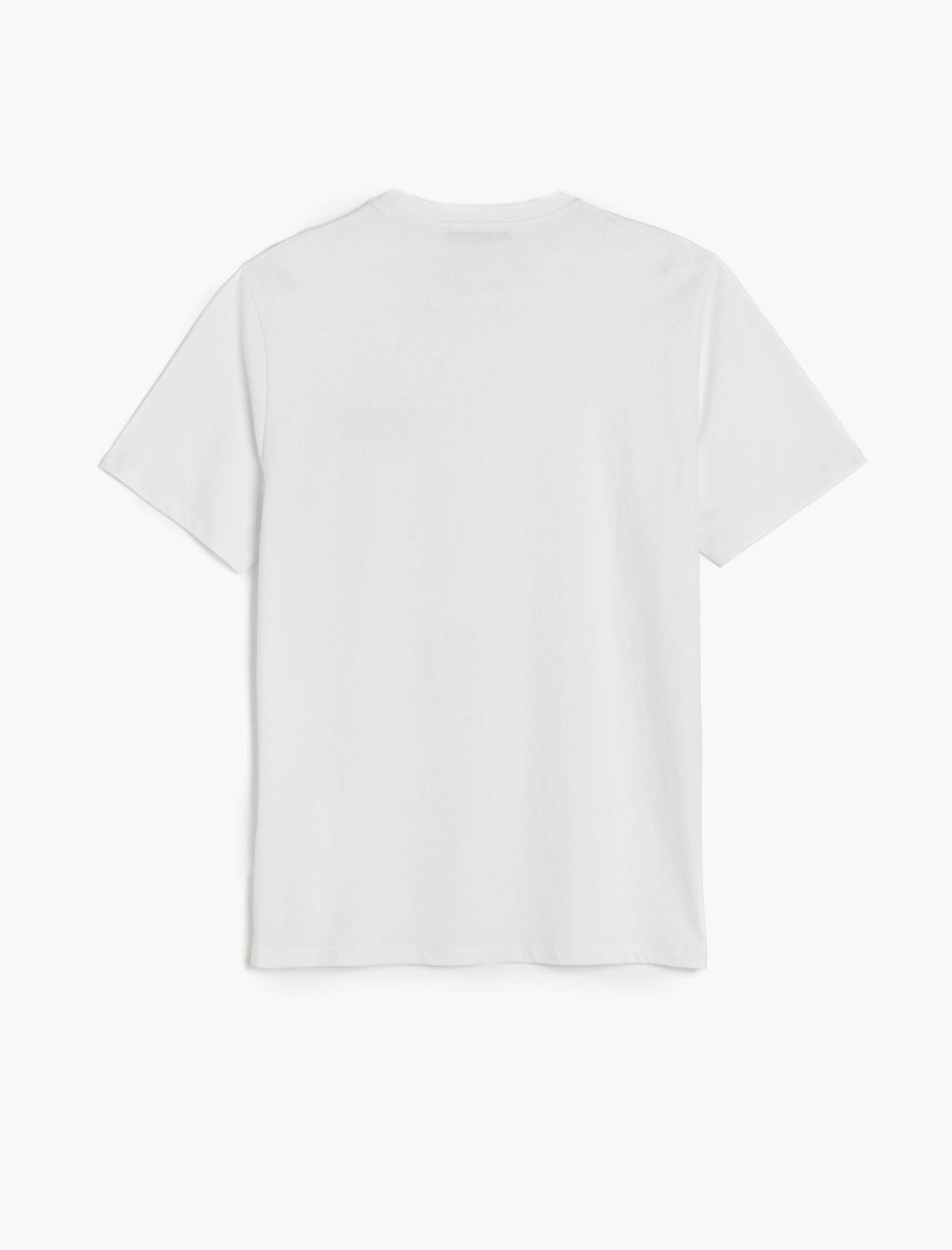   Kısa Kollu Regular Fit Pamuklu Bisiklet Yaka Slogan Baskılı Tişört