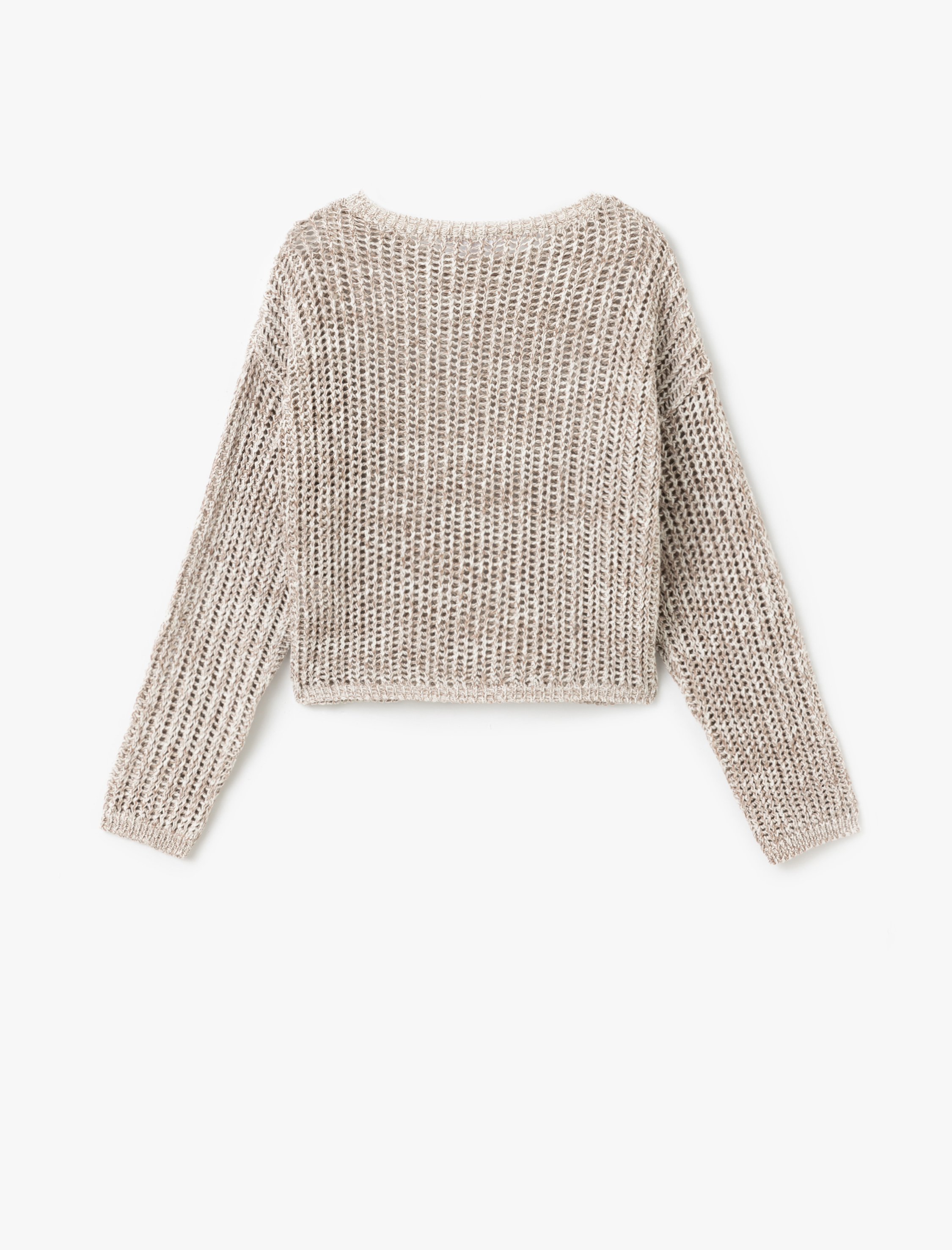   Bisiklet Yaka Ajurlu Uzun Kollu Triko Kazak