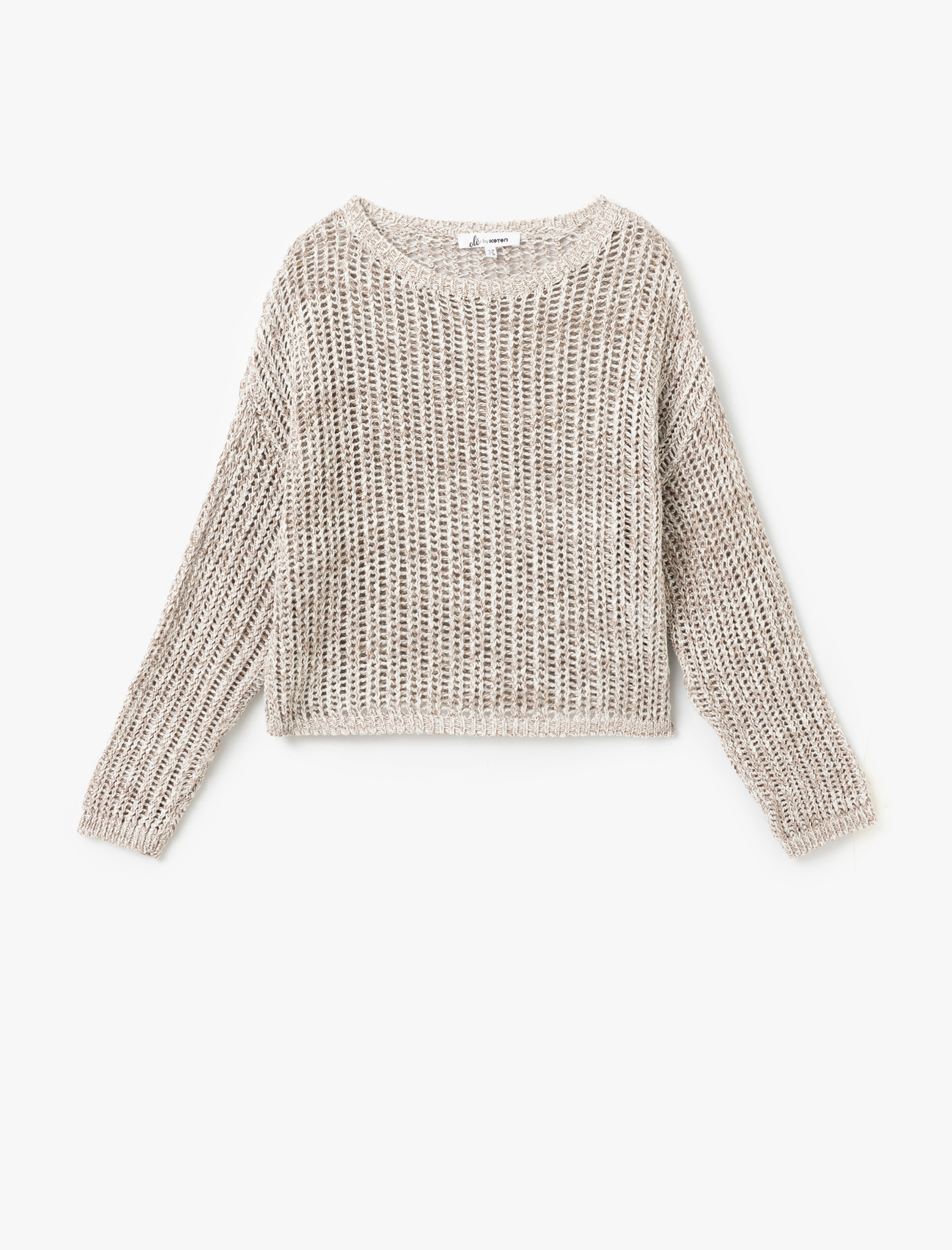   Bisiklet Yaka Ajurlu Uzun Kollu Triko Kazak