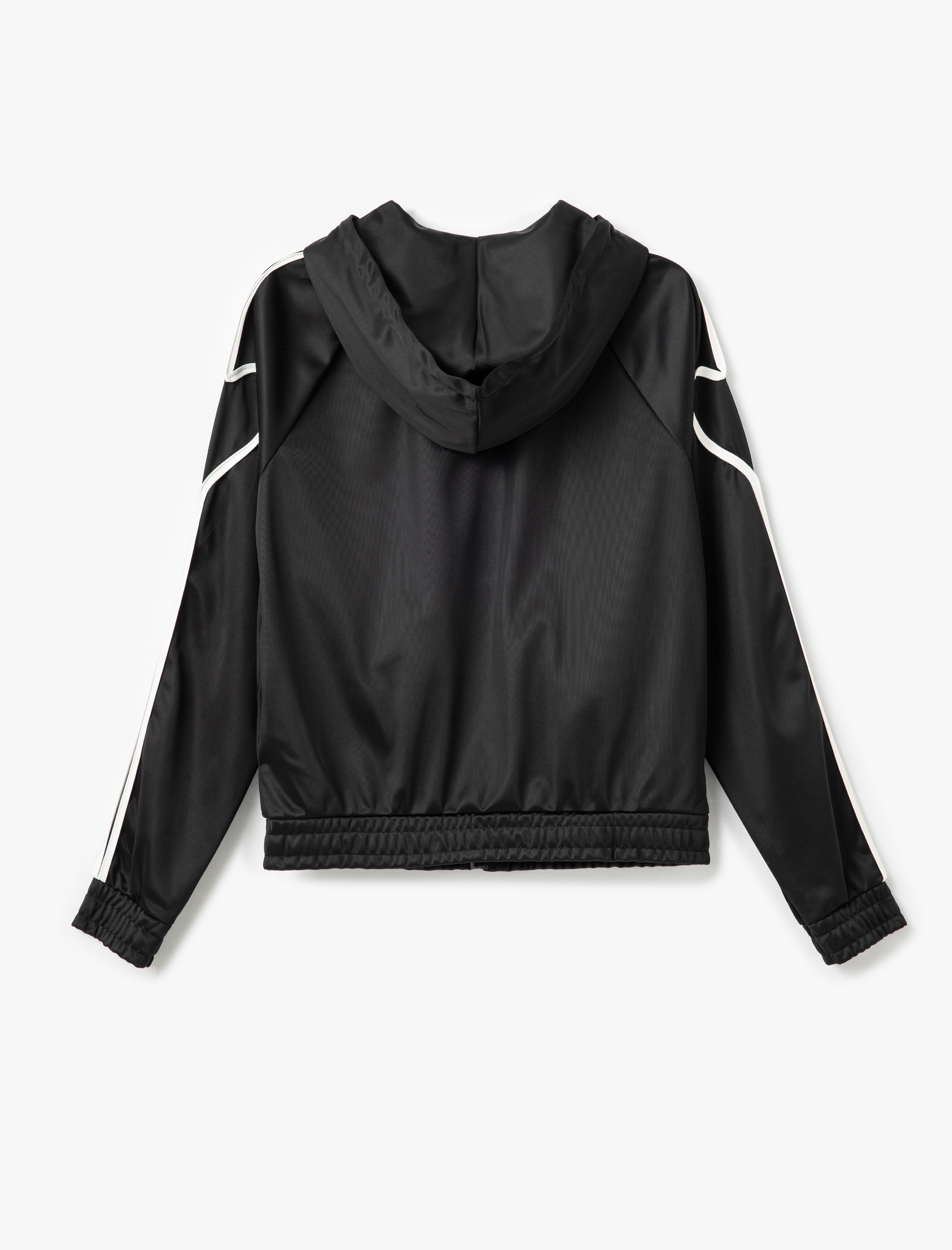   Kapüşonlu Şerit Detaylı Fermuarlı Spor Sweatshirt