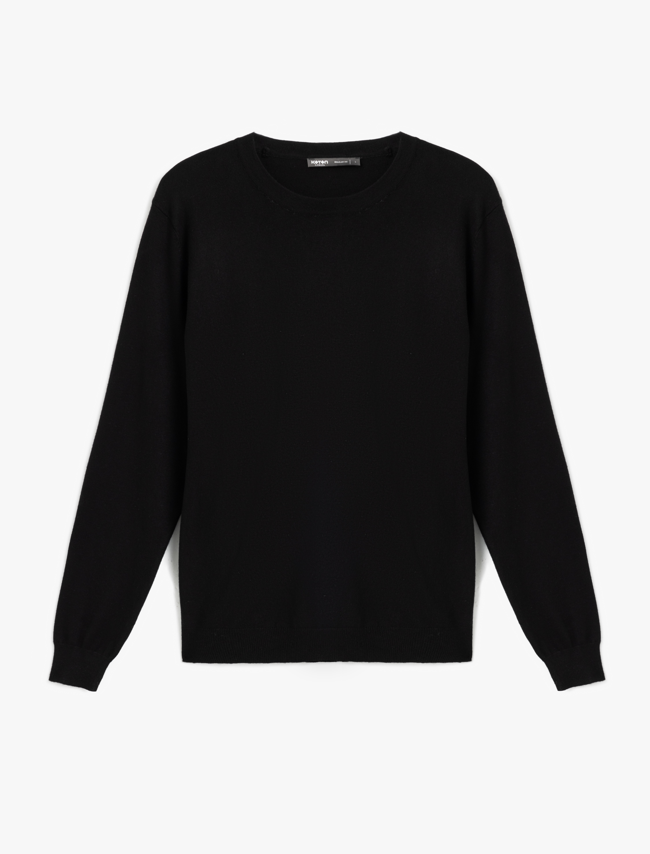   Basic Triko Sweatshirt Bisiklet Yaka Uzun Kollu