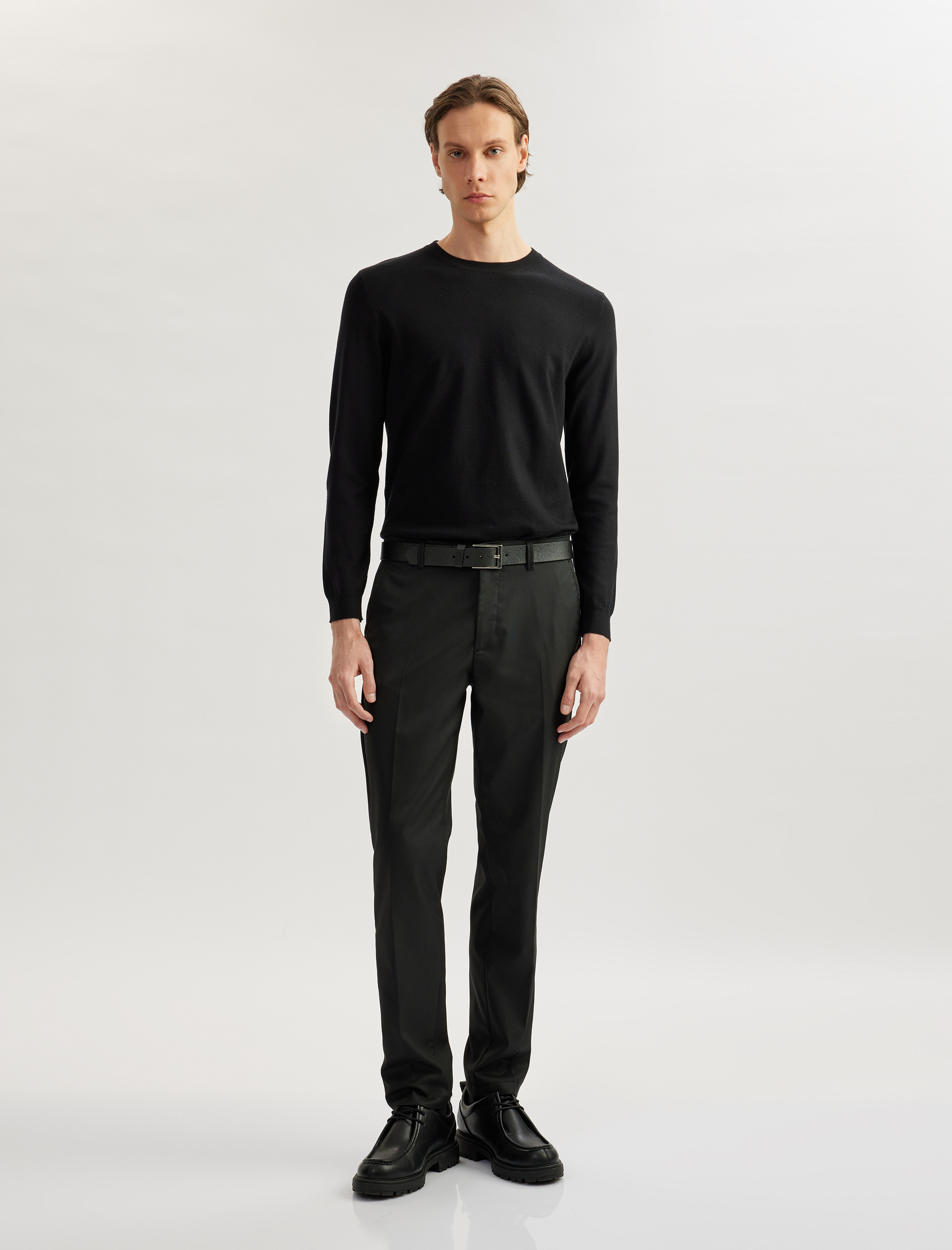   Basic Triko Sweatshirt Bisiklet Yaka Uzun Kollu