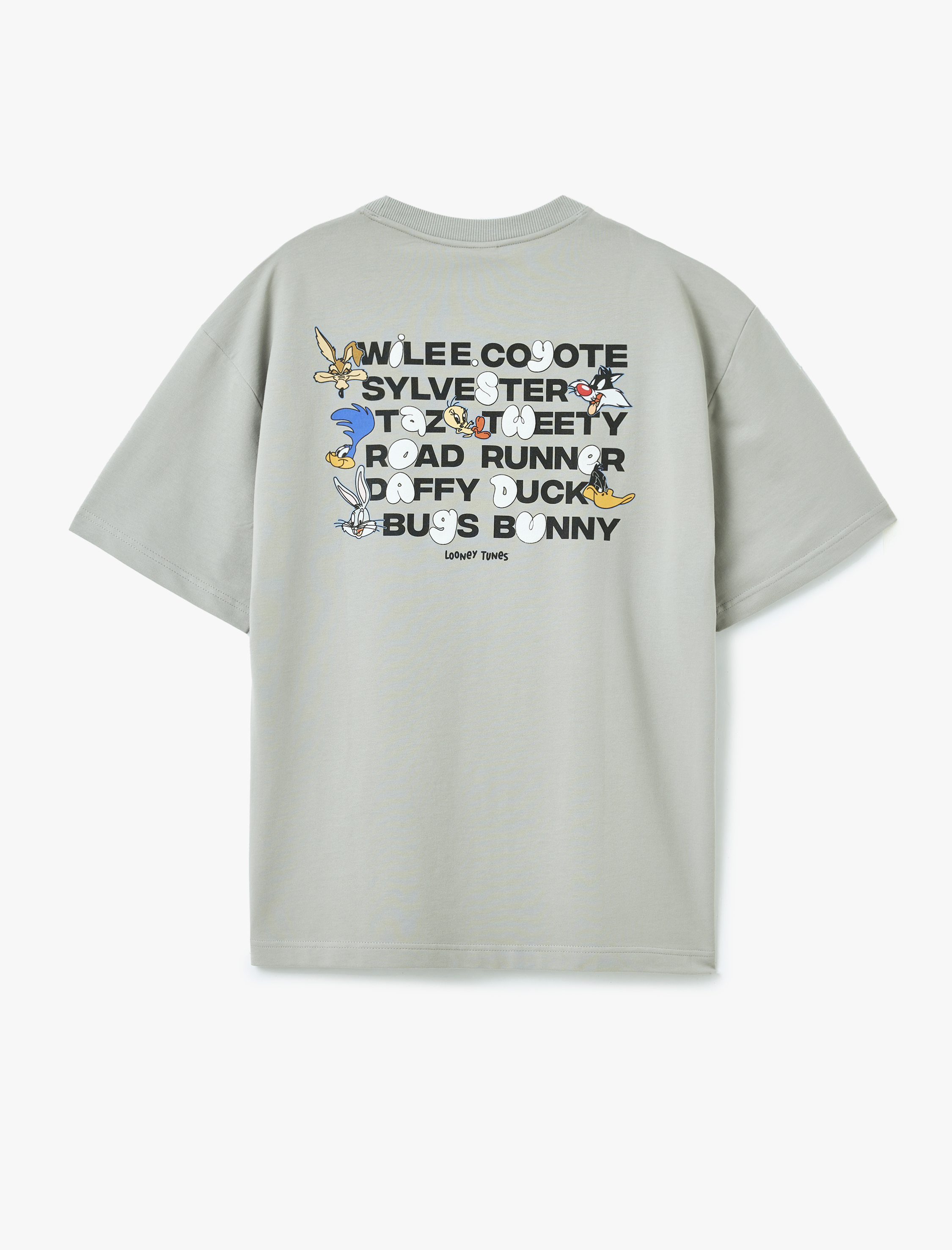 Kısa Kollu Pamuklu Tok Kumaş Bisiklet Yaka Oversize Baskılı Lisanslı Daffy Duck Tişört