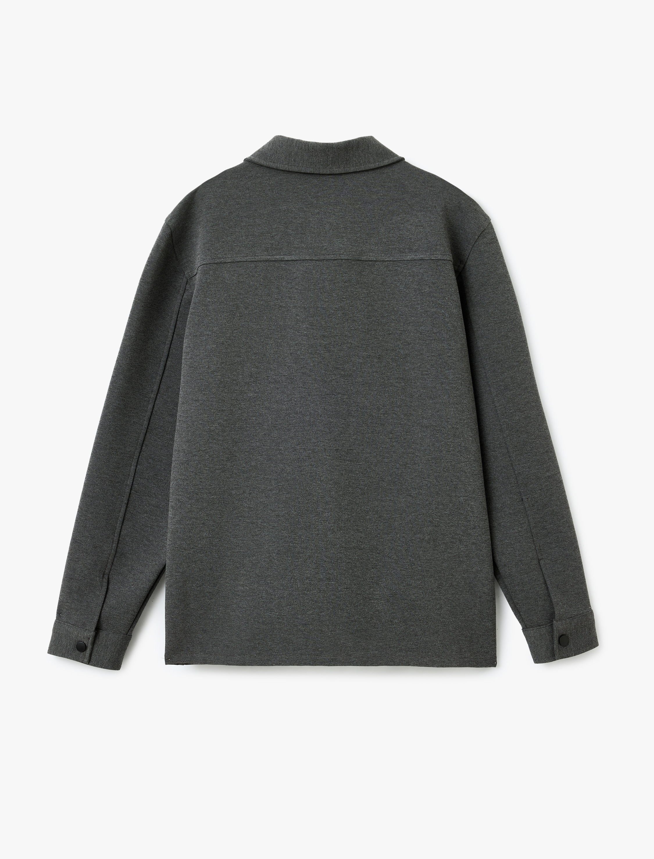   Viskon Karışımlı Kapaklı Cep Detaylı Uzun Kollu Gömlek Ceket