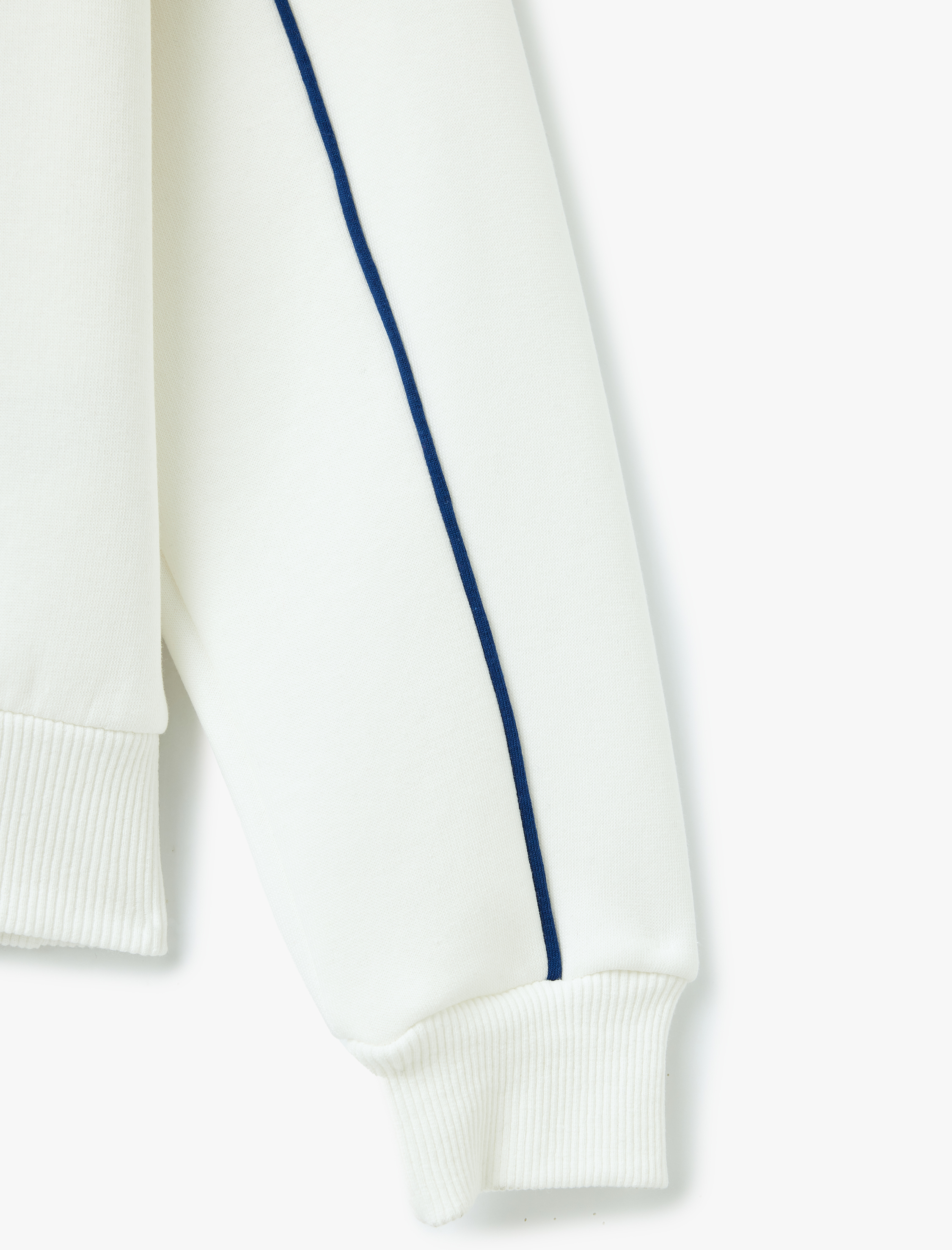   Şardonlu Kolej Baskılı Bisiklet Yaka Uzun Kollu Oversize Sweatshirt