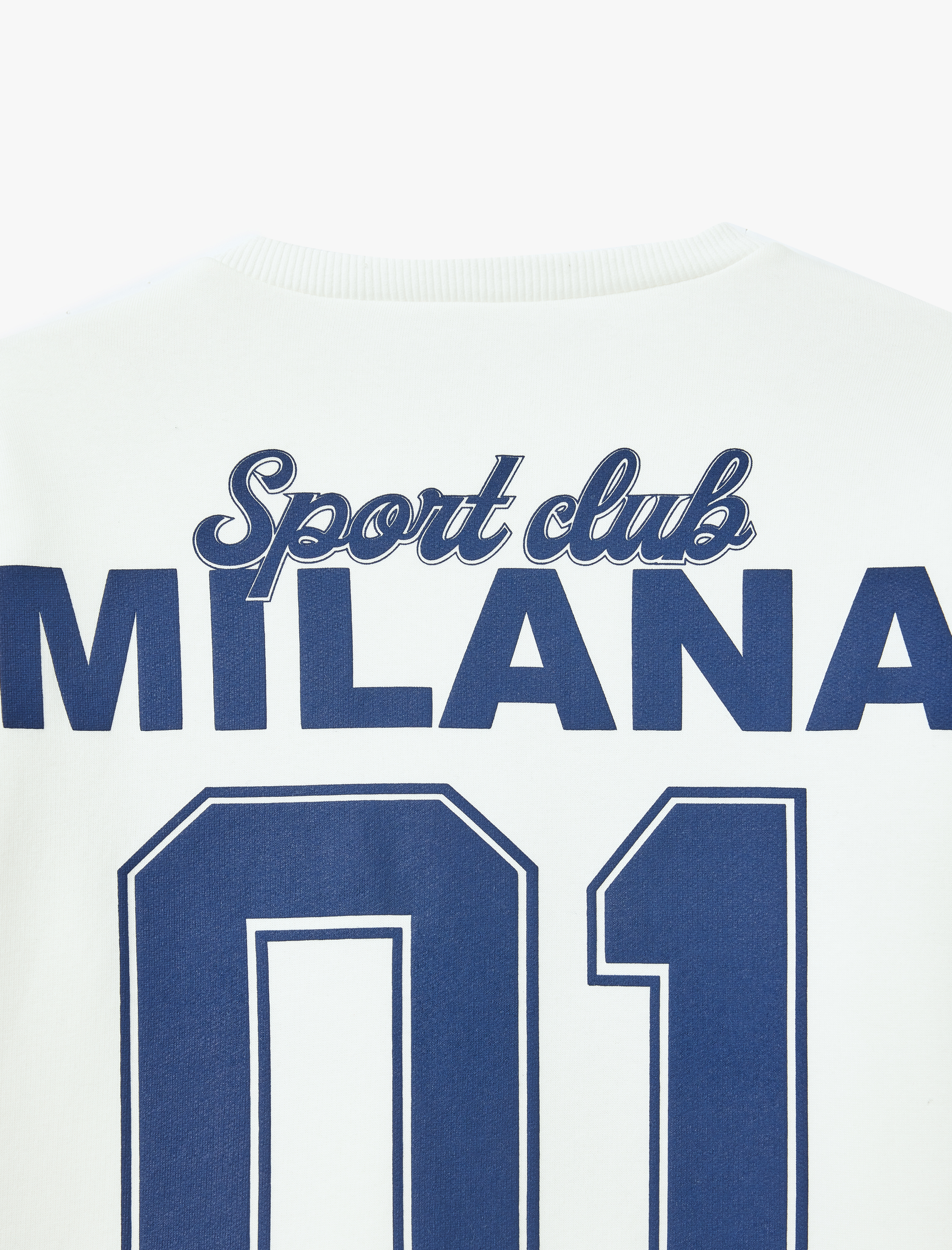   Şardonlu Kolej Baskılı Bisiklet Yaka Uzun Kollu Oversize Sweatshirt