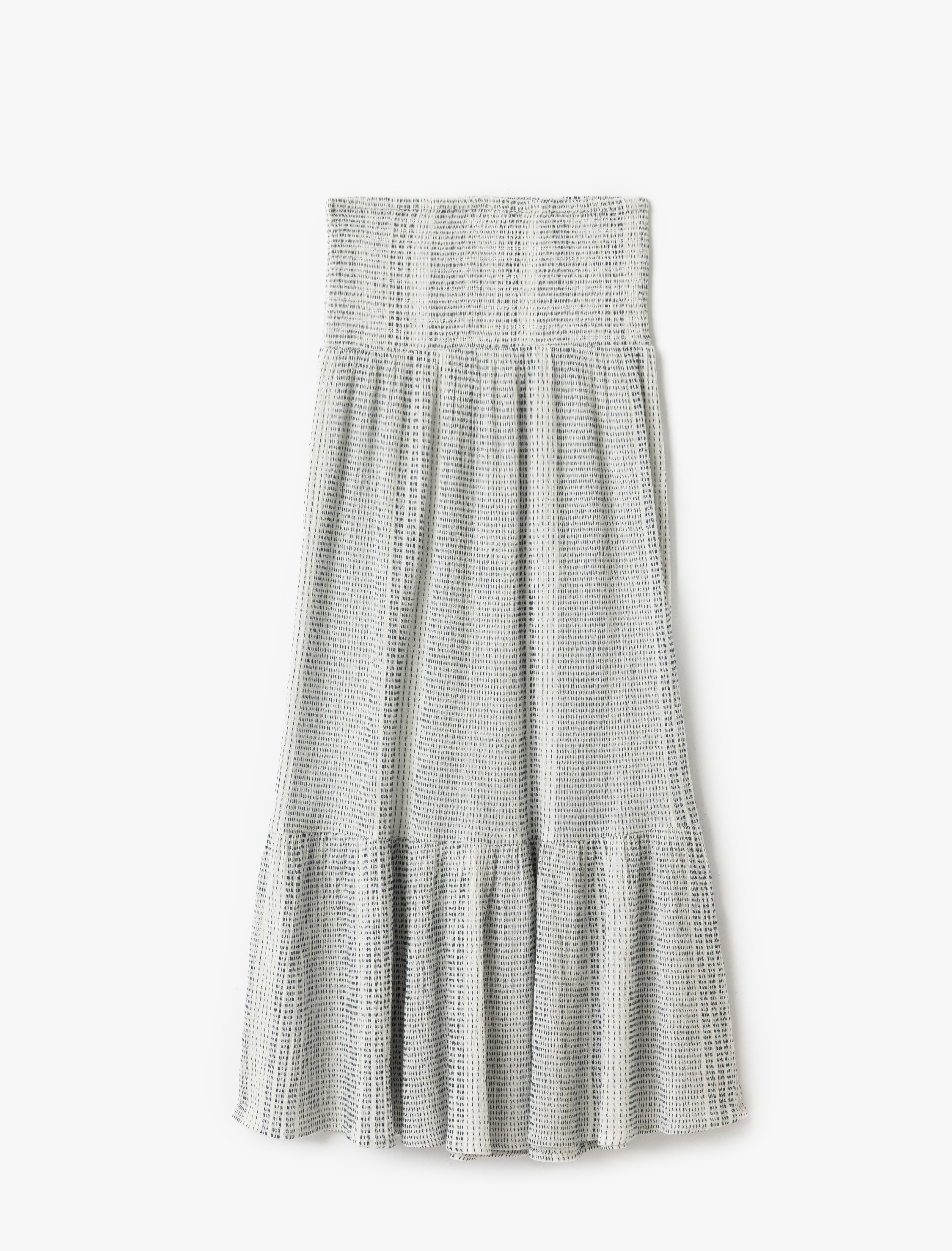   Beli Lastikli Katlı Volanlı A Kesim Desenli Midi Etek