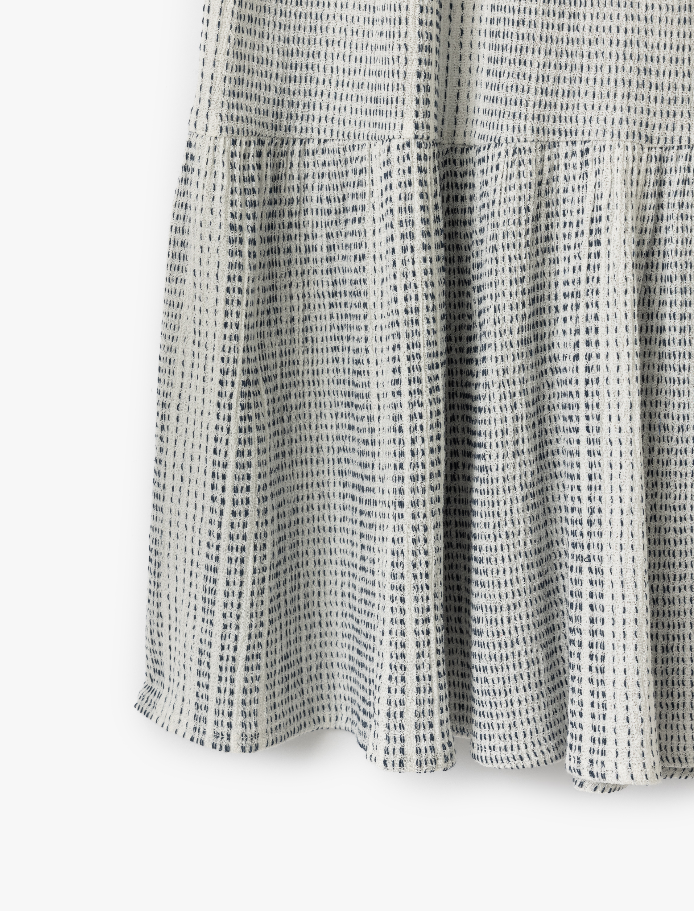   Beli Lastikli Katlı Volanlı A Kesim Desenli Midi Etek