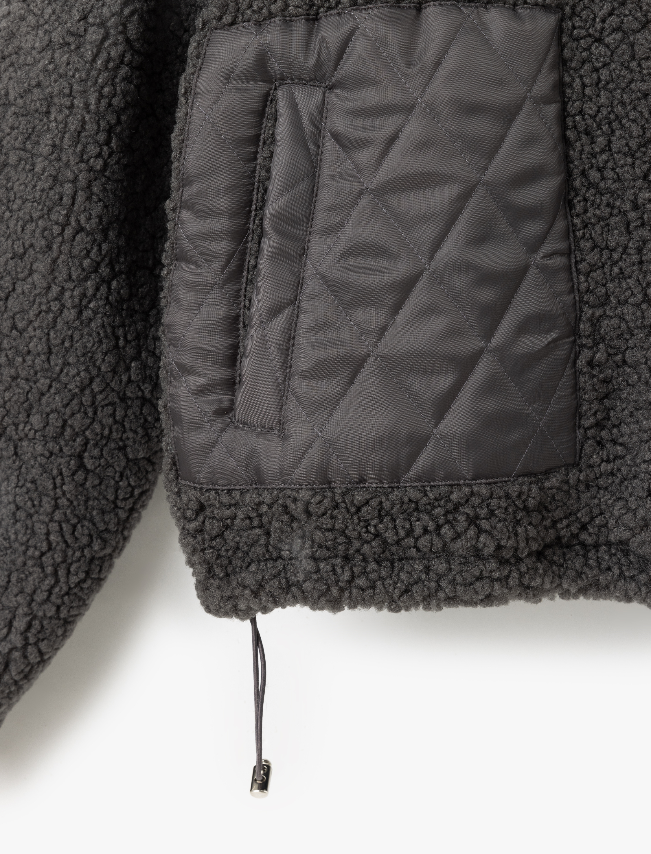   Çıkarılabilir Kapüşonlu Fermuarlı Çift Cepli Peluş Ceket