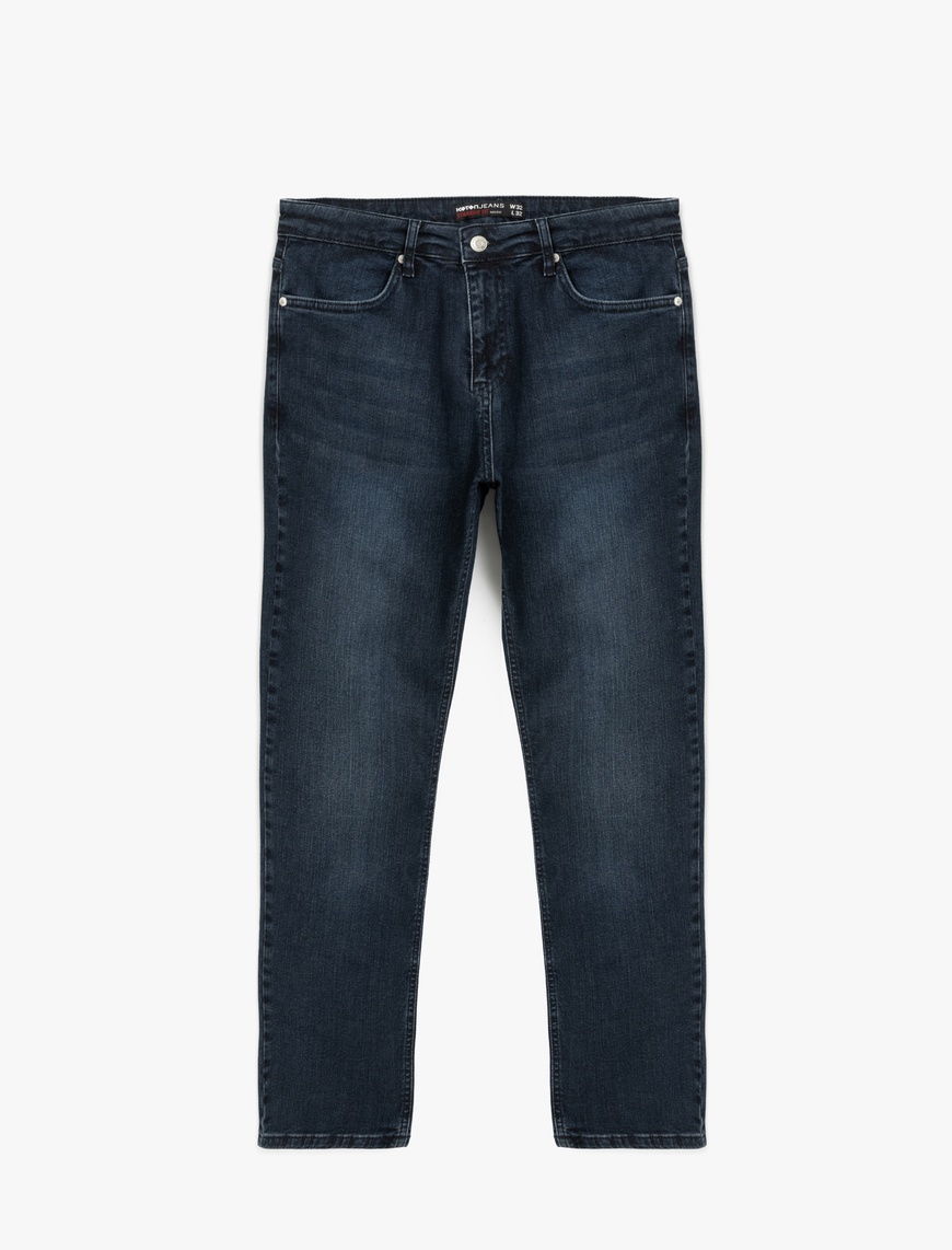   Normal Bel Düz Kesim Straight Fit Jean Pantolon - Mark Jean