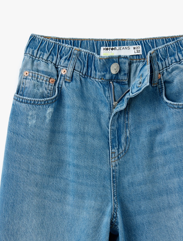 Rahat Kalıp Geniş Paça Denim Pantolon - Wide Leg Jeans_5