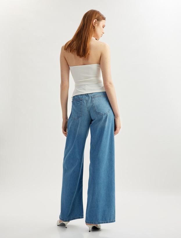 Rahat Kalıp Geniş Paça Denim Pantolon - Wide Leg Jeans_2