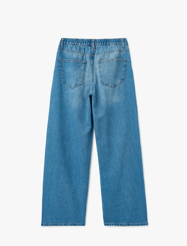Rahat Kalıp Geniş Paça Denim Pantolon - Wide Leg Jeans_4