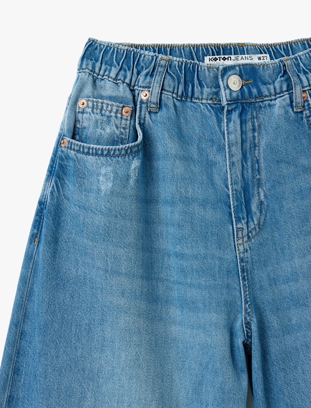Rahat Kalıp Geniş Paça Denim Pantolon - Wide Leg Jeans_6