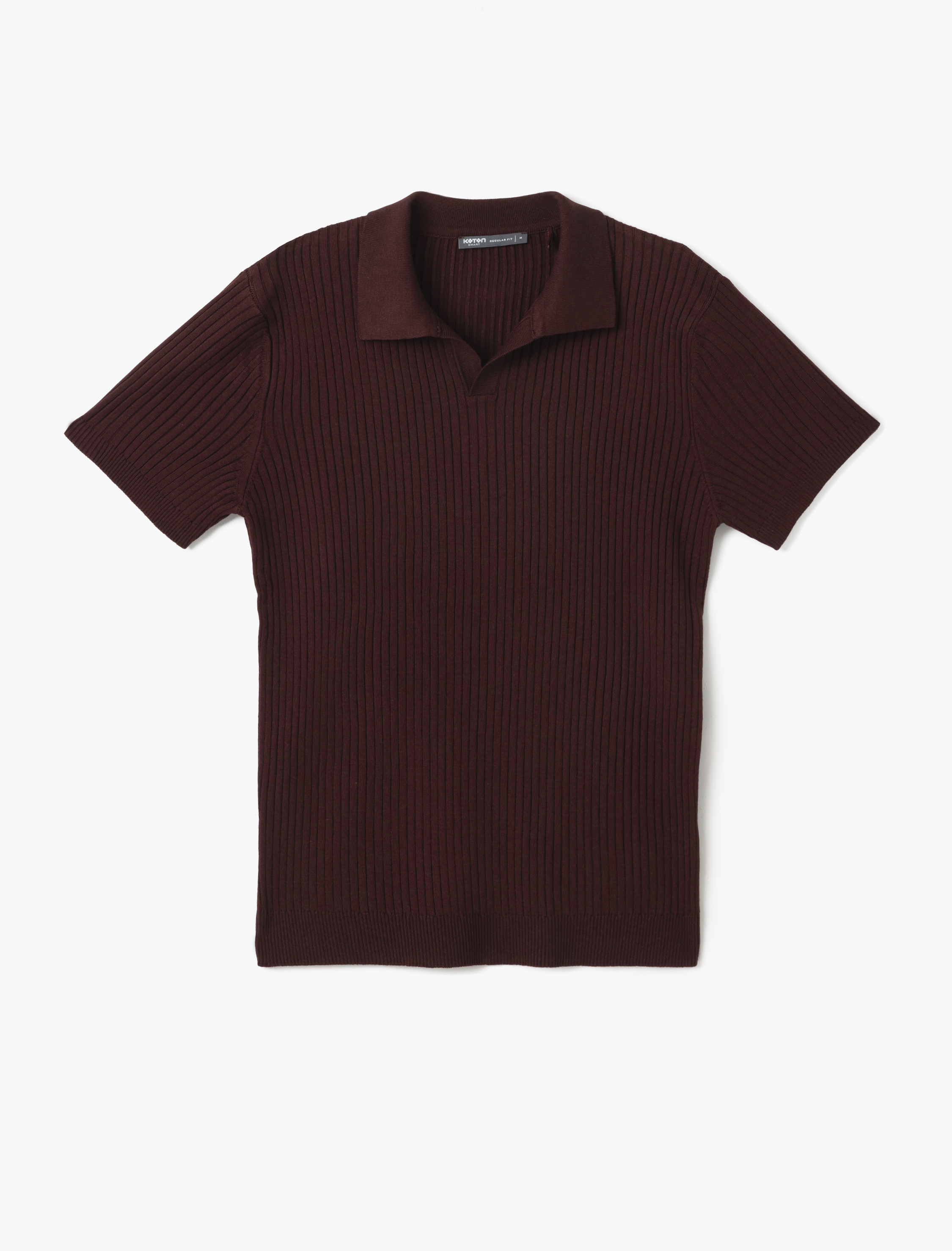   Polo V Yaka Dokulu Kısa Kollu Triko Tişört