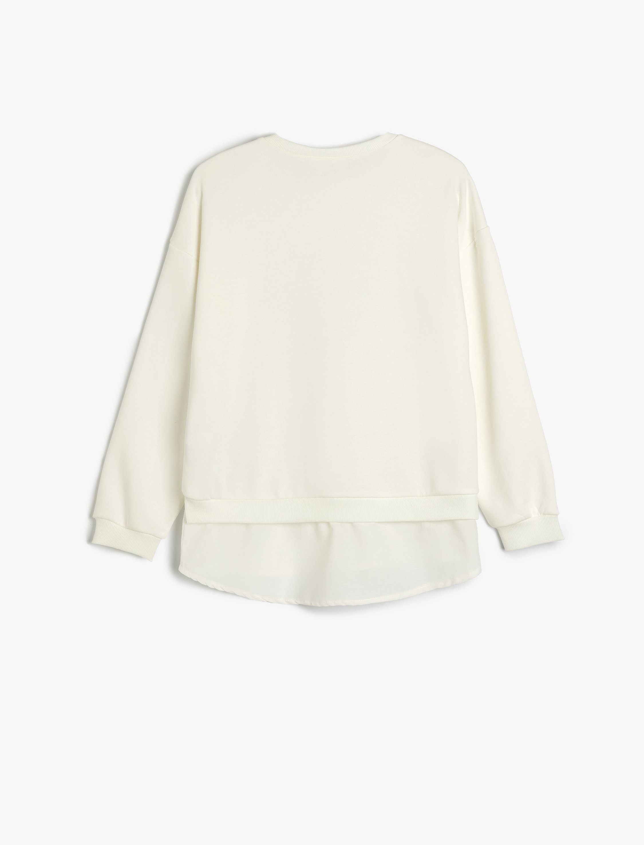  Kız Çocuk Pullu Payetli Bisiklet Yaka Uzun Kollu Oversize Sweatshirt