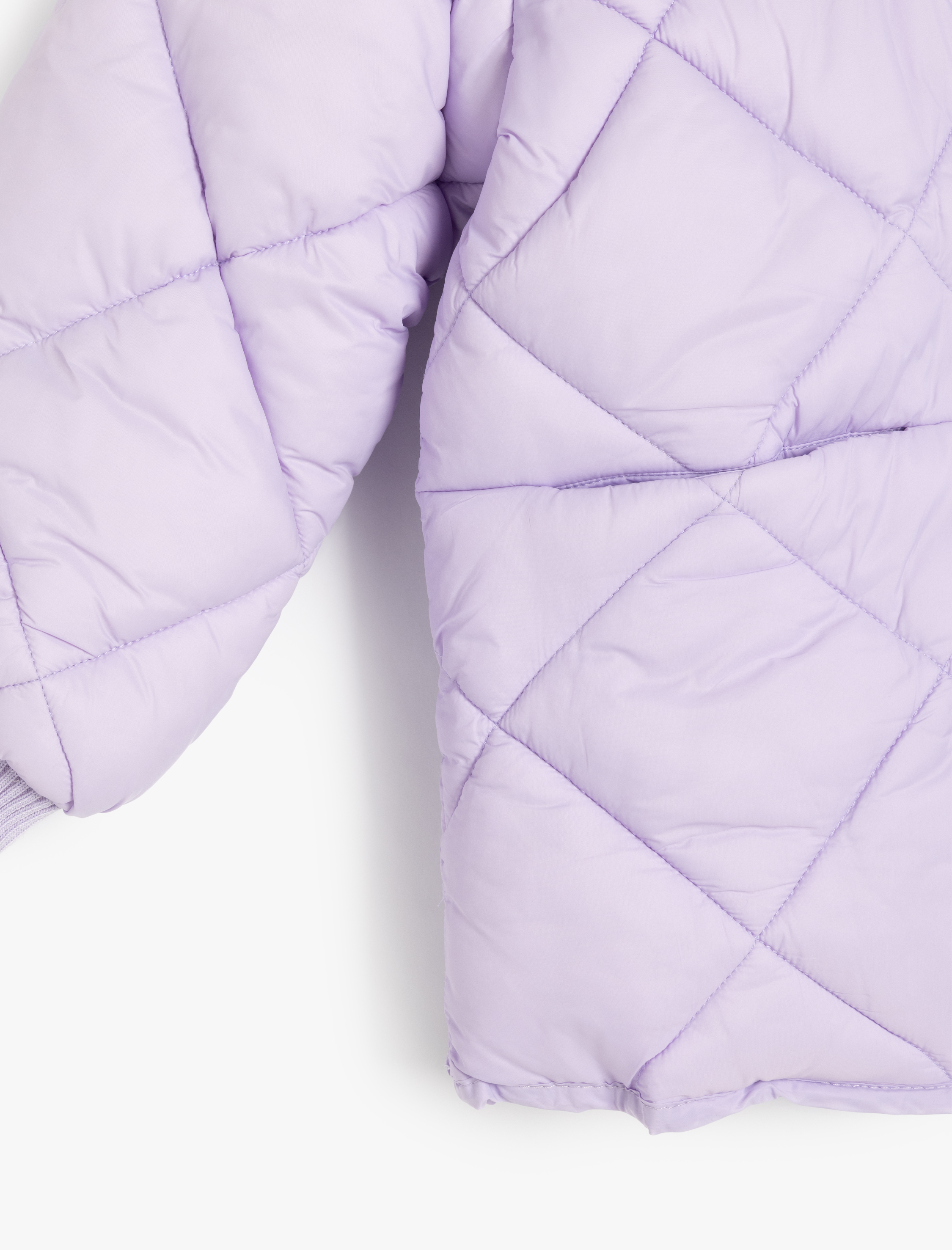  Kız Çocuk Düğmeli Uzun Kollu Yuvarlak Yaka Anorak Mevsimlik Mont