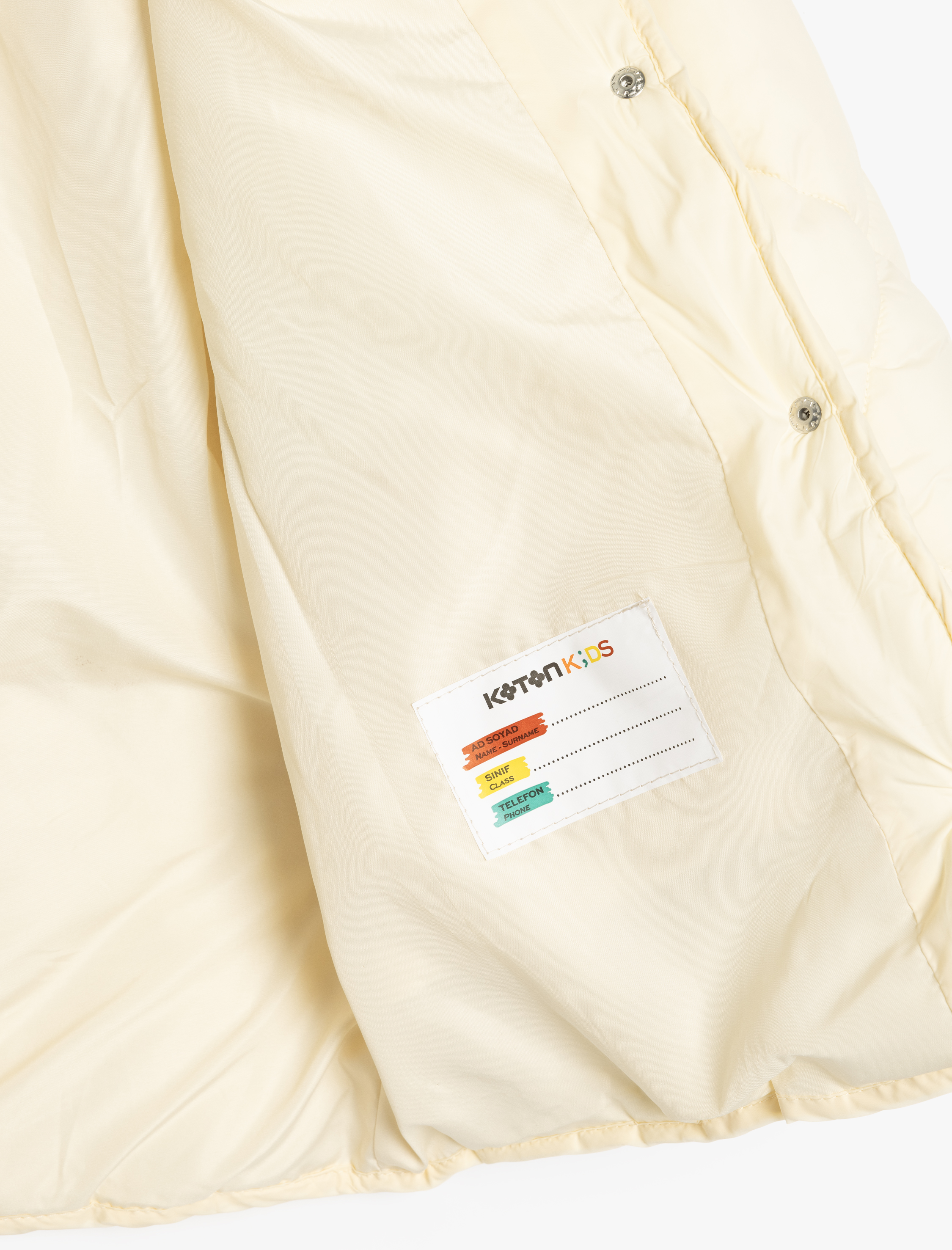  Kız Çocuk Düğmeli Uzun Kollu Yuvarlak Yaka Anorak Mevsimlik Mont