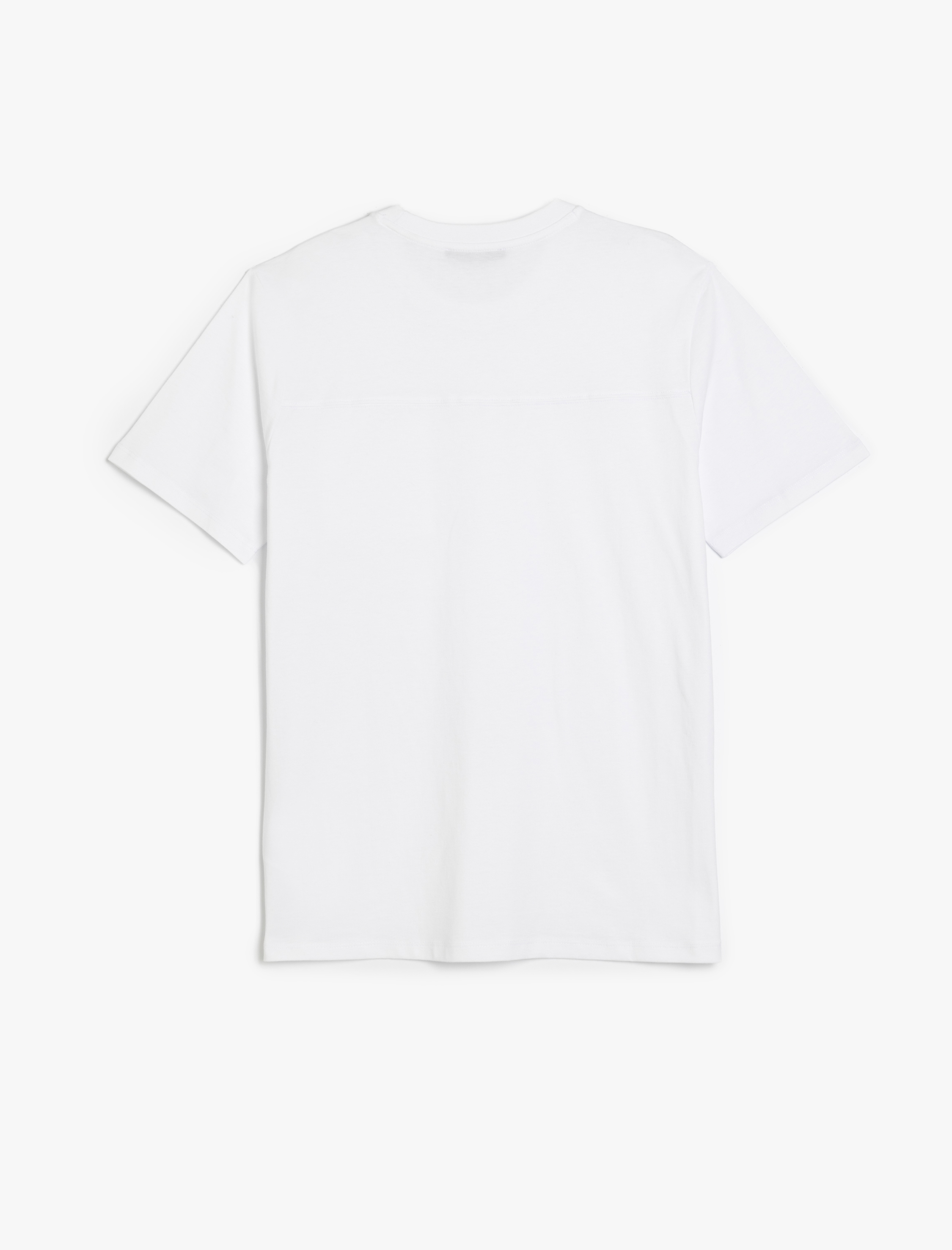   Cep Detaylı Kısa Kollu Regular Fit Pamuklu Bisiklet Yaka Basic Tişört