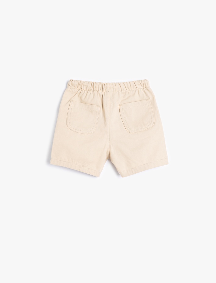 Erkek Bebek Pamuklu Cep Detaylı Beli Bağlamalı Basic Şort