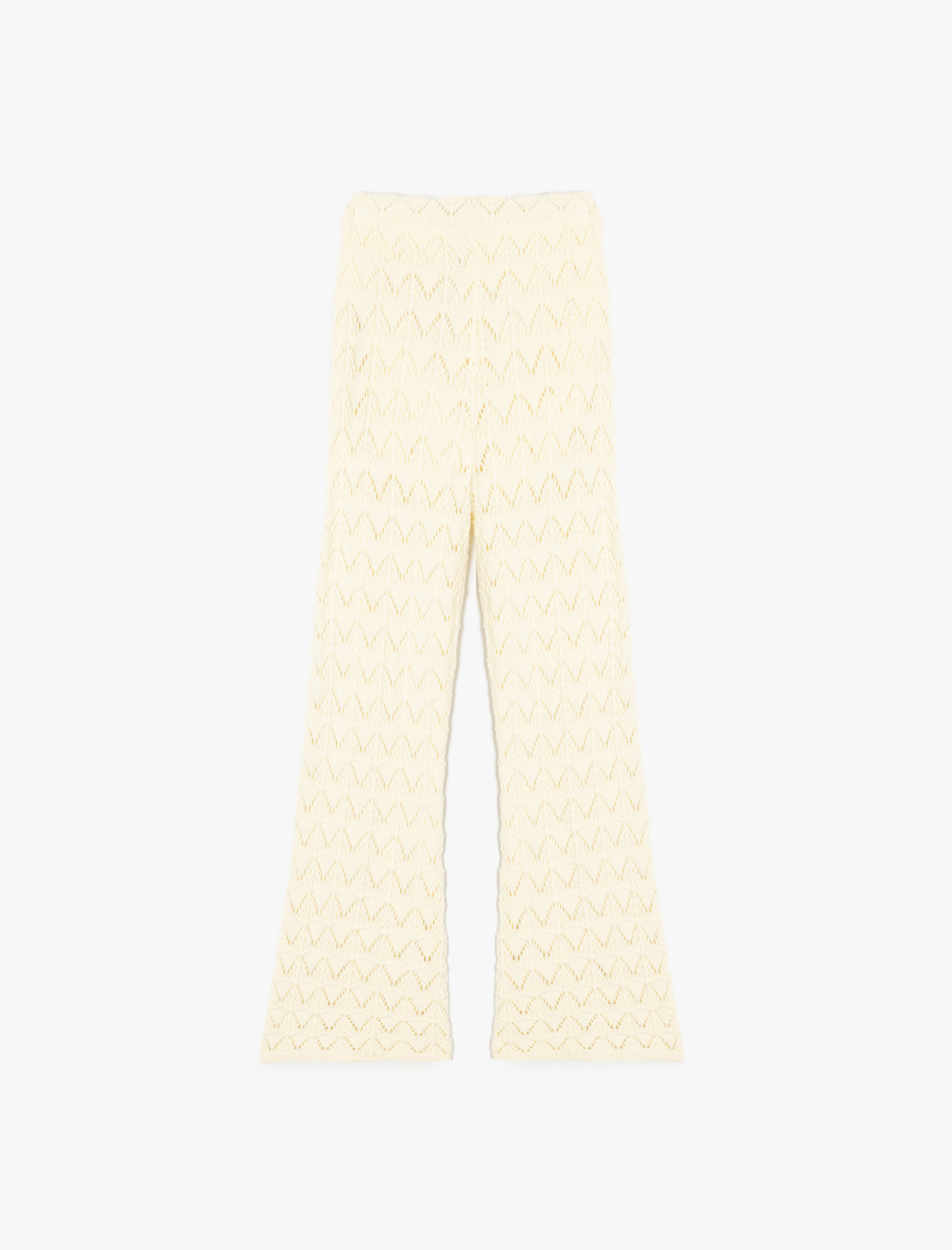  Kız Çocuk Beli Lastikli Pamuklu Ajurlu İspanyol Paça Pantolon