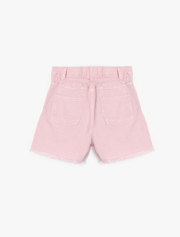 Pamuklu Düğme ve Cep Detaylı Basic Denim Şort_1