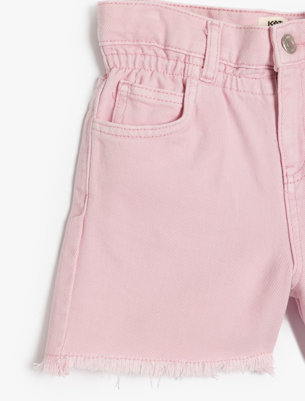 Pamuklu Düğme ve Cep Detaylı Basic Denim Şort_2