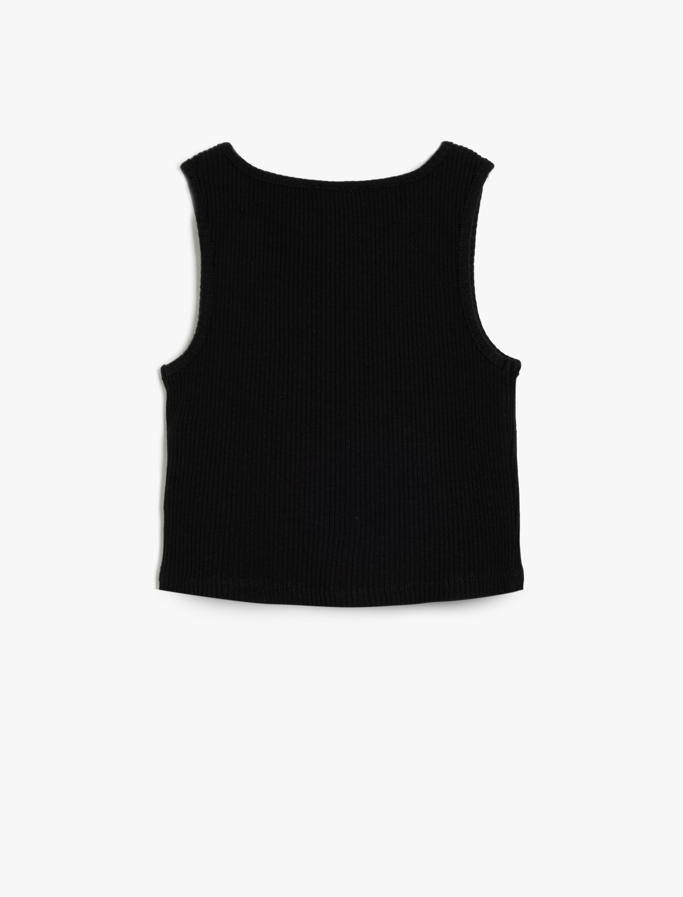  Kız Çocuk Pamuklu V Yaka Kolsuz Basic Crop Atlet