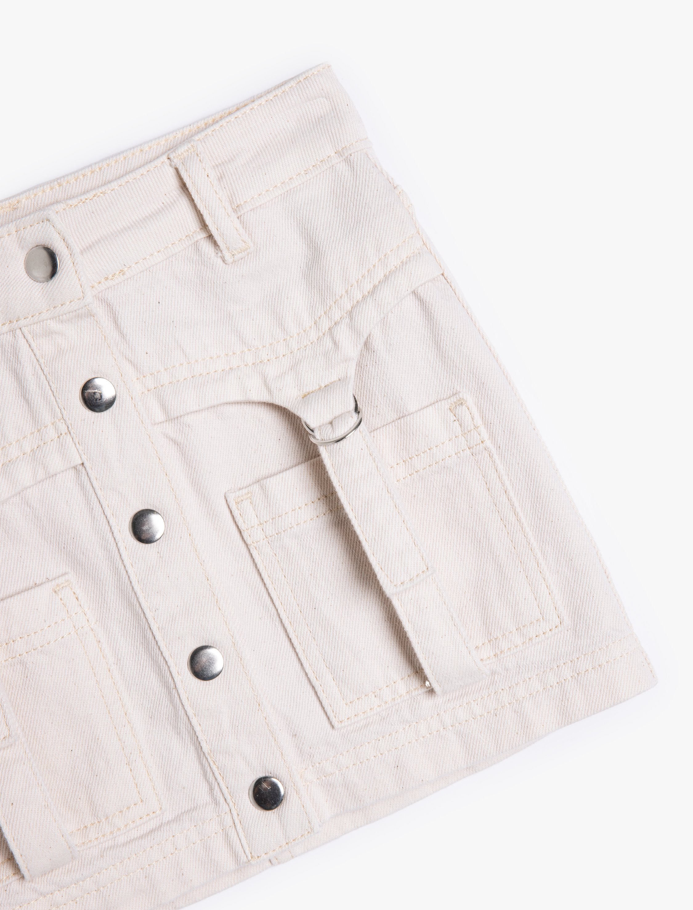  Kız Çocuk Pamuklu Düğme Detaylı Cepli Mini Etek