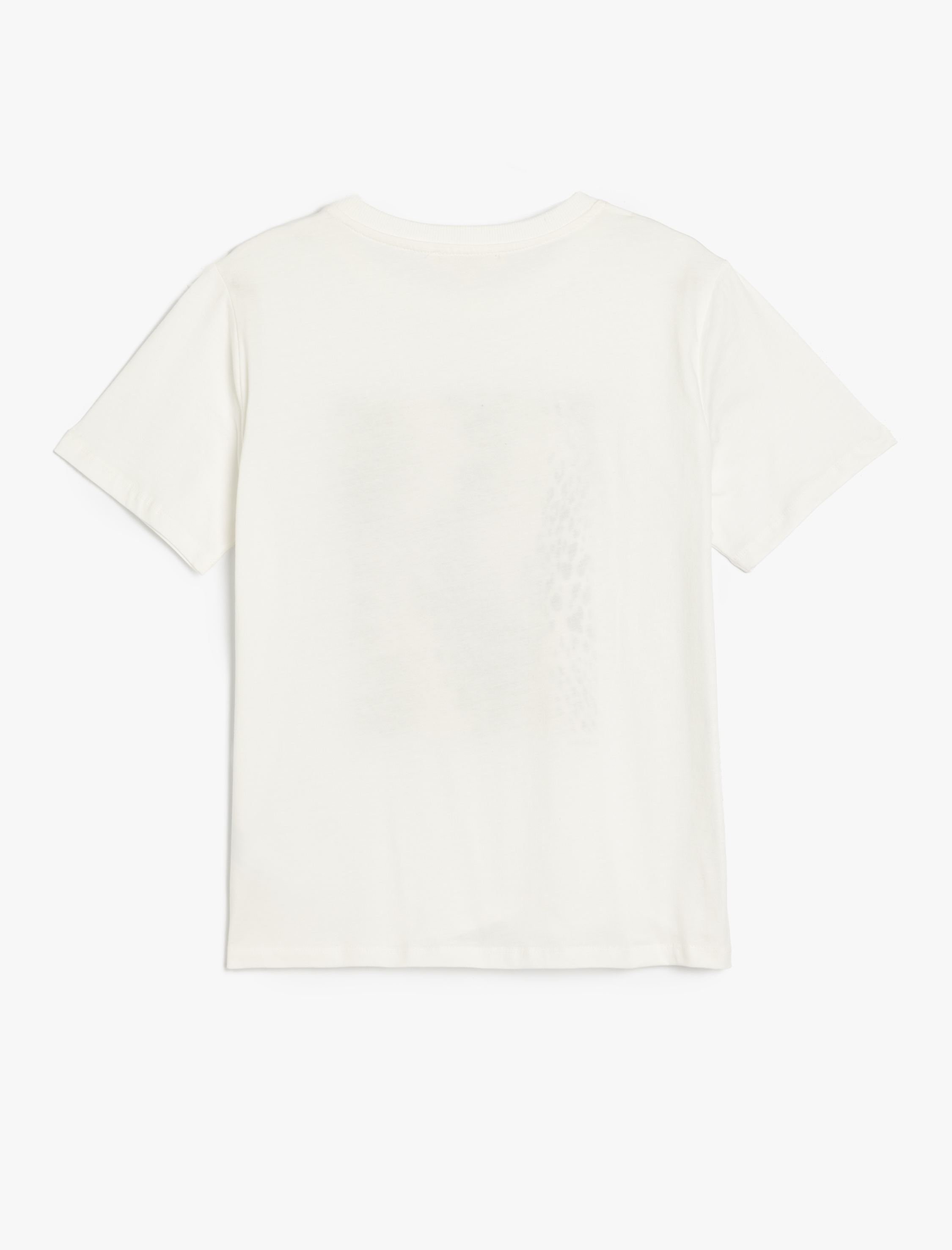   Kısa Kollu Pamuklu Leopar Desenli Oversize Tişört