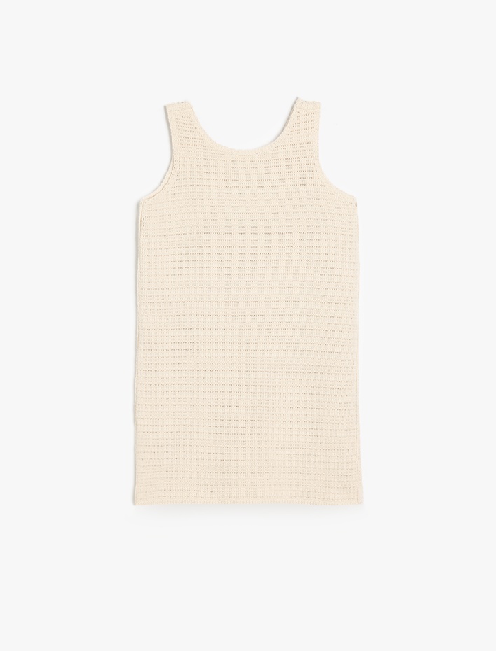 Kız Çocuk Pamuklu Ajurlu Askılı Jile Elbise