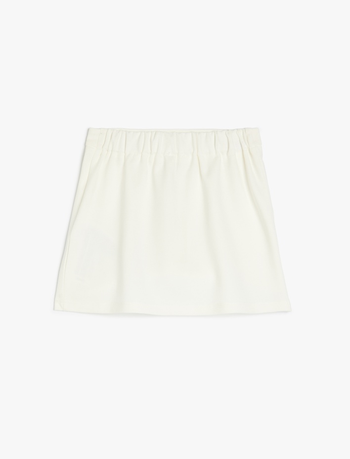 Kız Çocuk Beli Lastikli Pileli Viskon Karışımlı Basic Etek