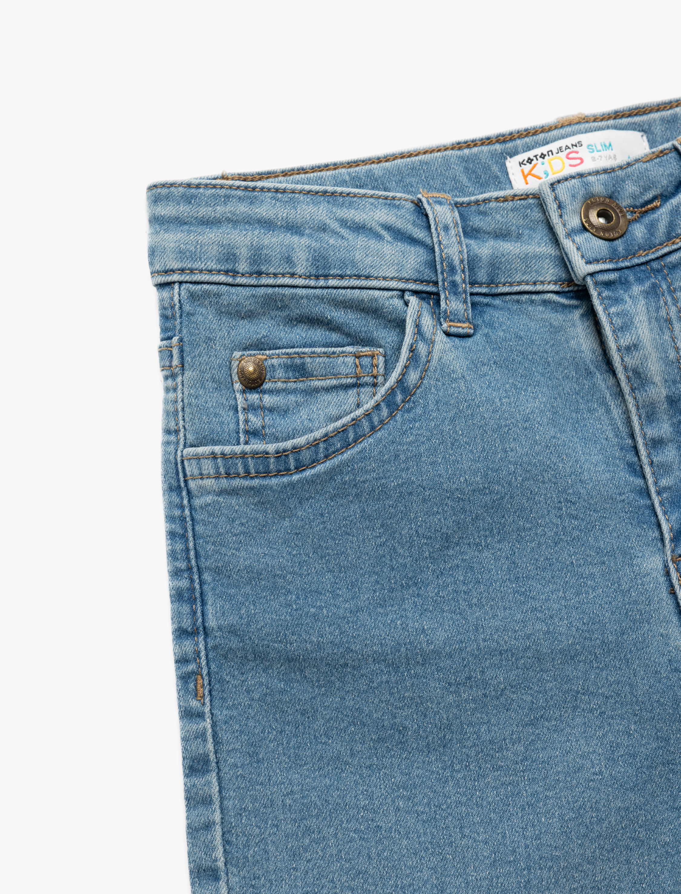  Erkek Çocuk Pamuklu Cep Detaylı Slim Fit Denim Şort