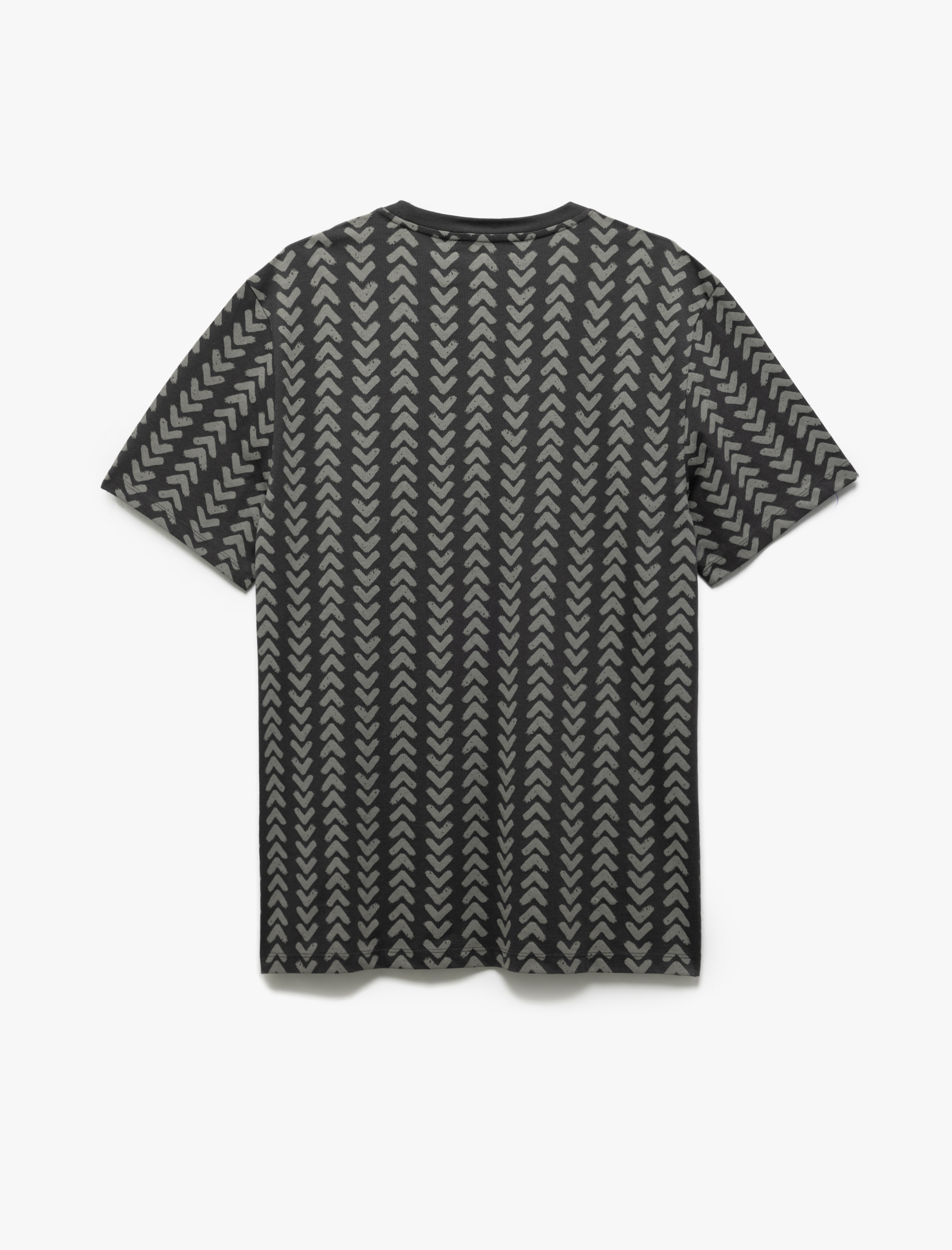   Bisiklet Yaka Kısa Kollu Regular Fit Pamuklu Desenli Tişört