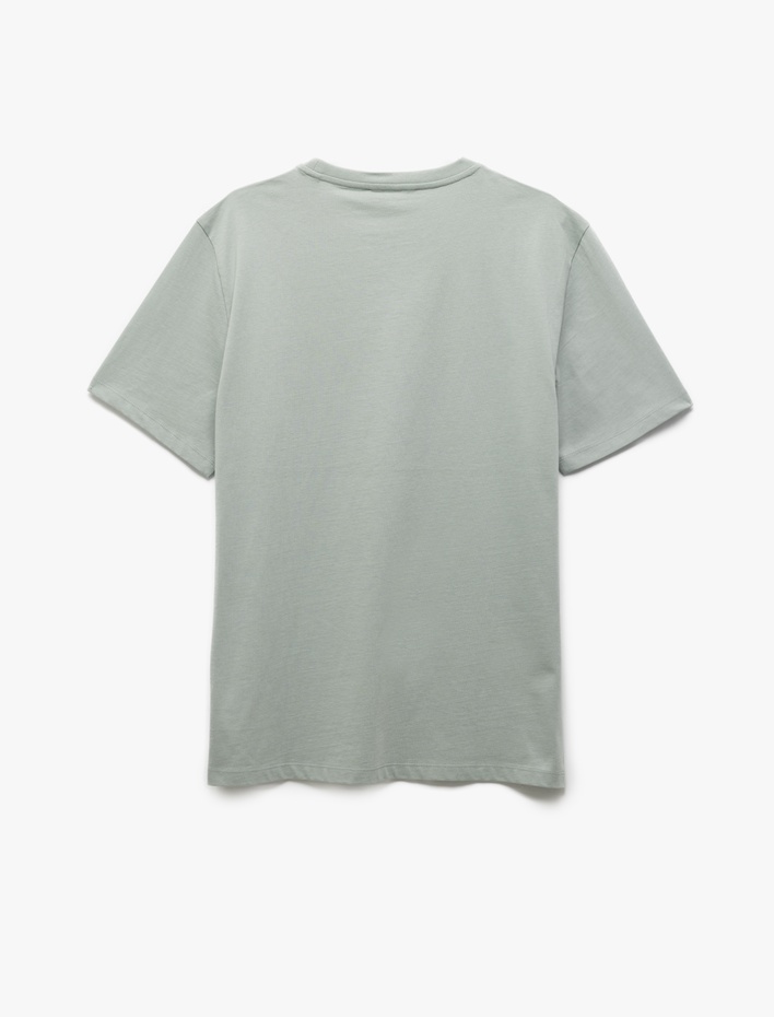  Kısa Kollu Pamuklu Regular Fit Bisiklet Yaka Baskılı Tişört