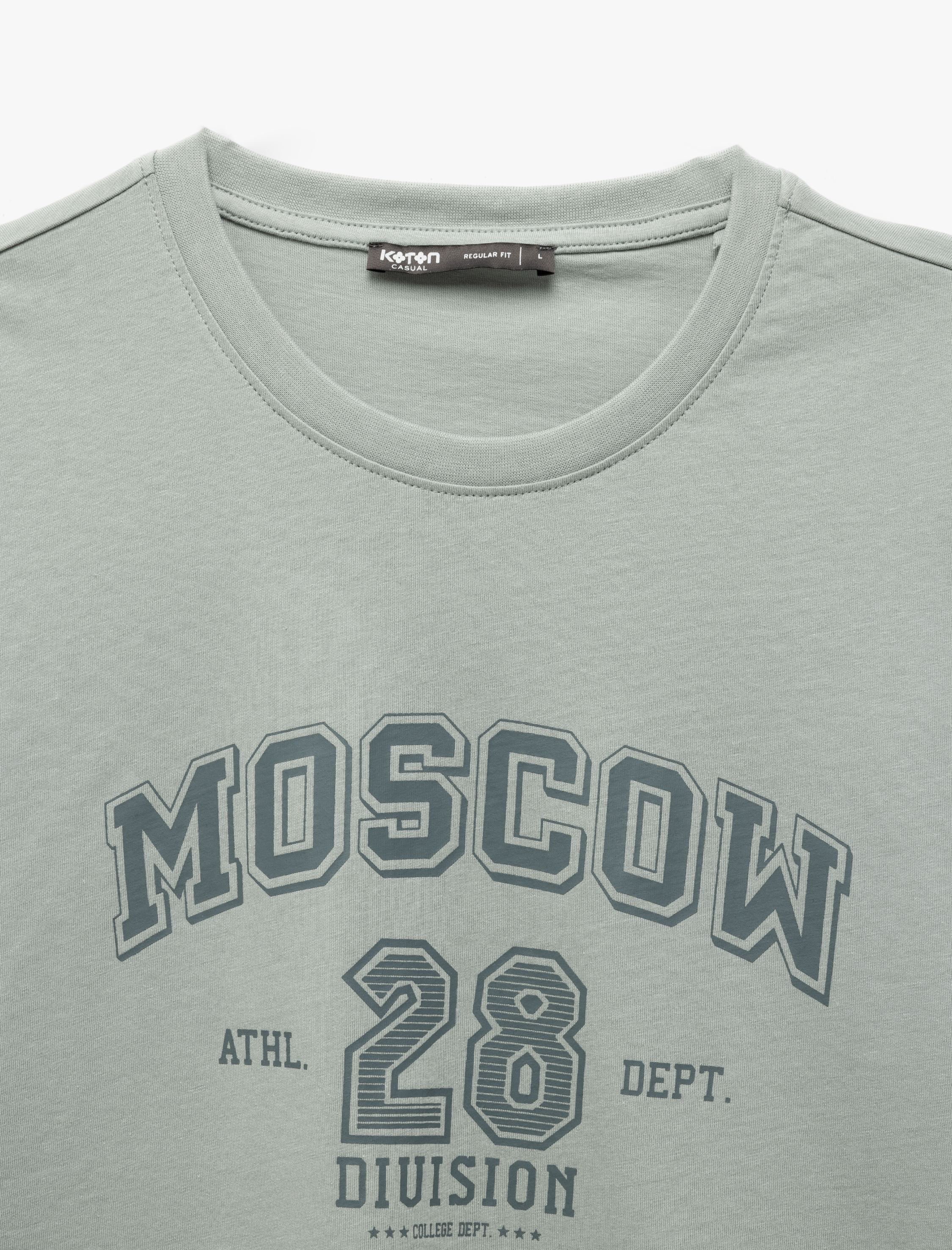   Kısa Kollu Pamuklu Regular Fit Bisiklet Yaka Baskılı Tişört