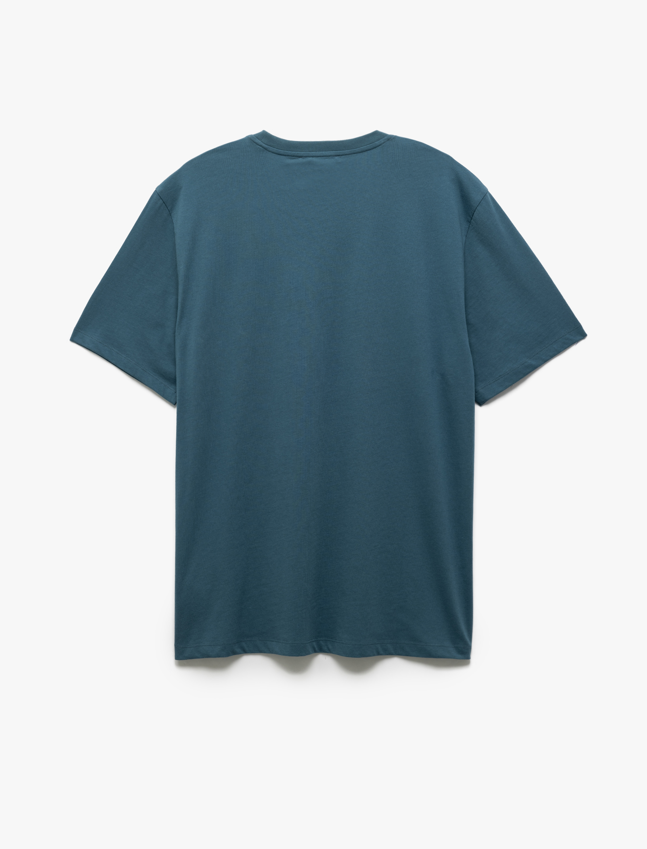   Kısa Kollu Pamuklu Regular Fit Bisiklet Yaka Slogan Baskılı Tişört