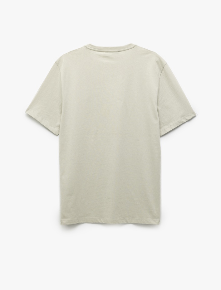  Kısa Kollu Bisiklet Yaka Regular Fit Pamuklu Baskılı Tişört