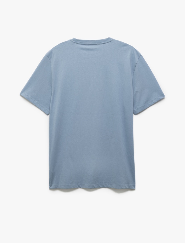  Pamuklu Kısa Kollu Regular Fit Bisiklet Yaka Manzara Baskılı Tişört