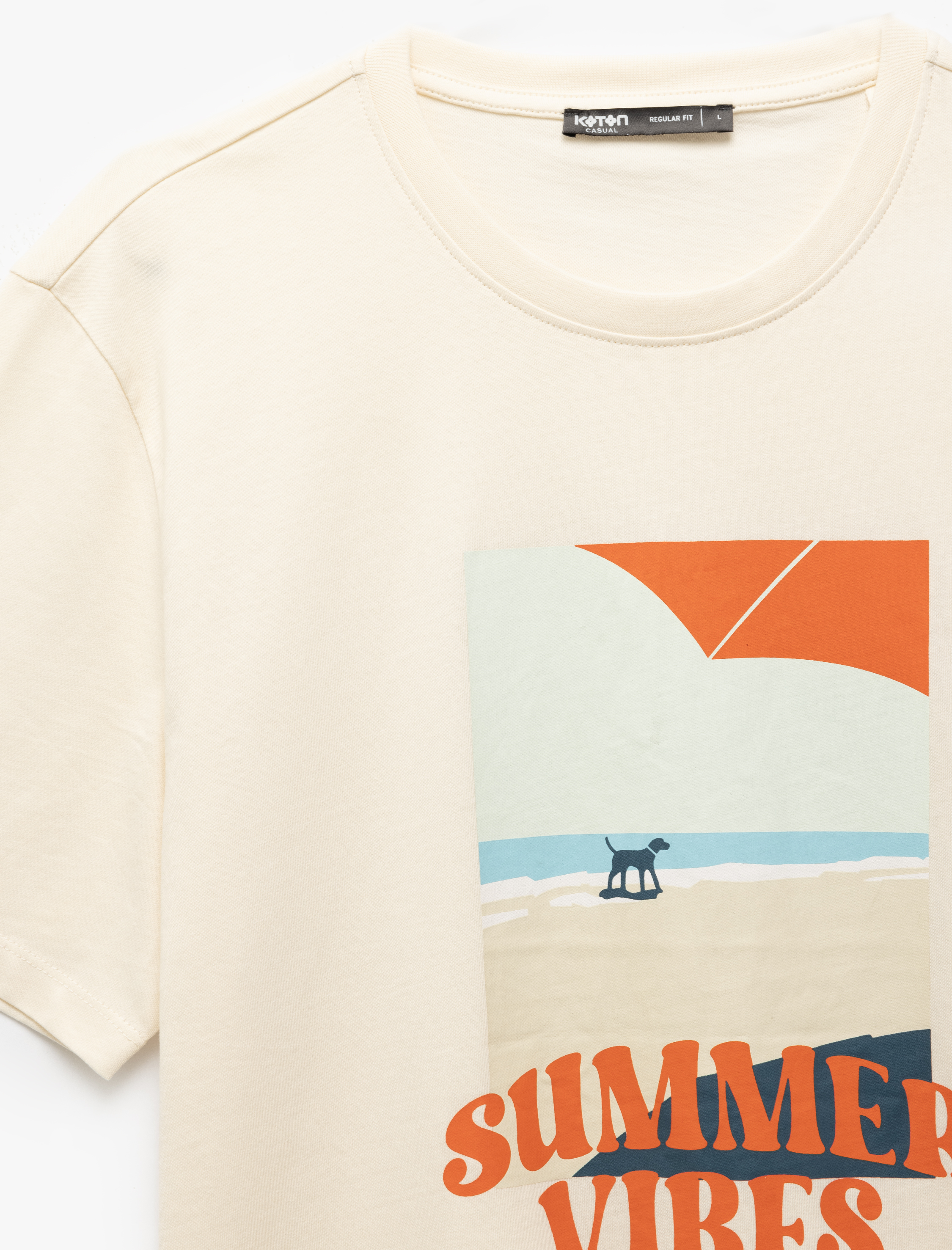   Pamuklu Bisiklet Yaka Regular Fit Kısa Kollu Baskılı Tişört