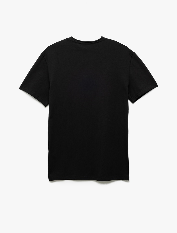  Kısa Kollu Bisiklet Yaka Pamuklu Erkek Slim Fit Tişört