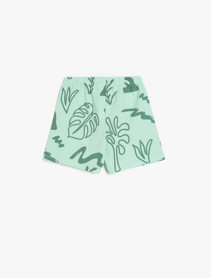 Erkek Bebek Pamuklu Beli Bağlamalı Desenli Şort