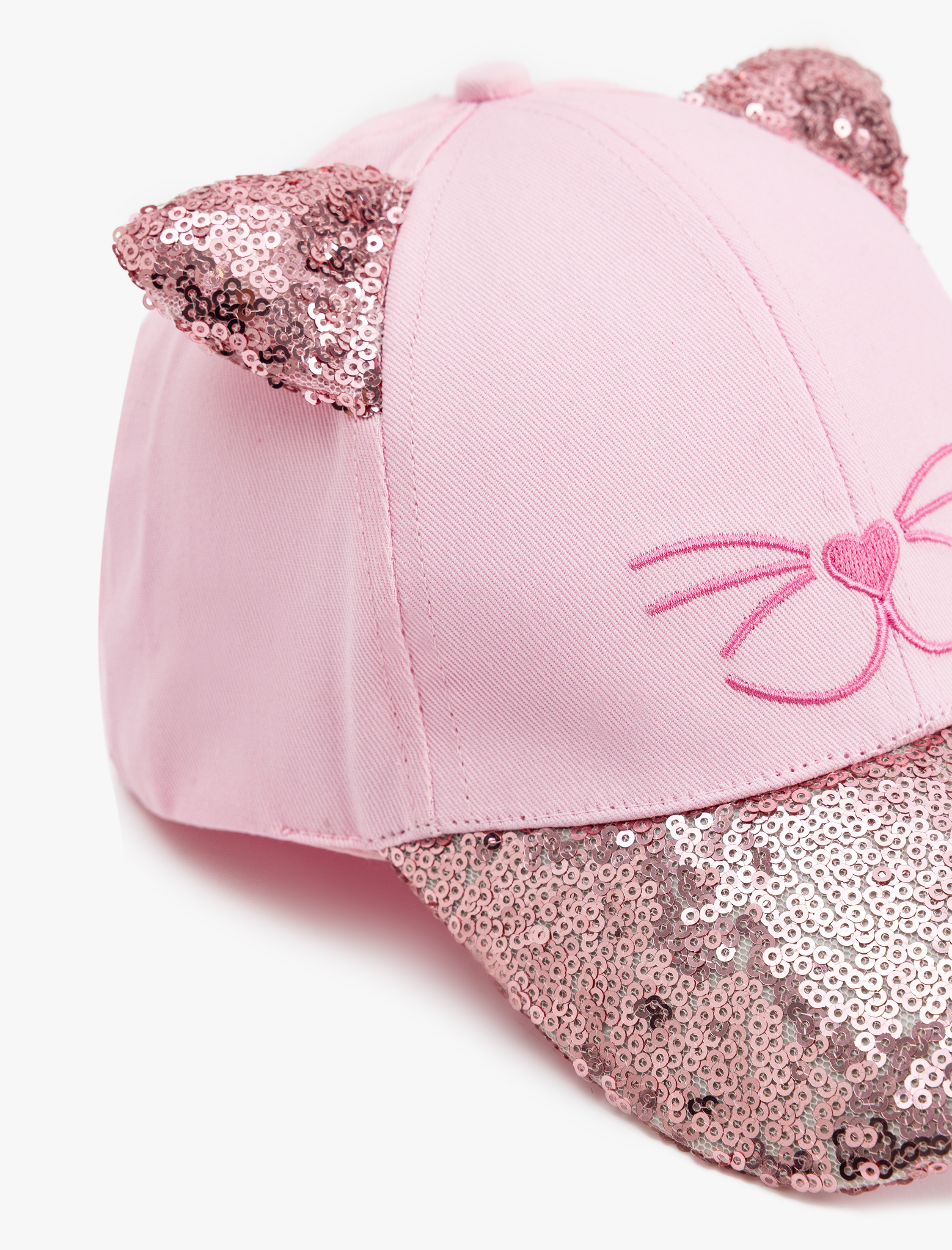  Kız Çocuk Kedi Figürlü Pullu Payewtli Kulak Aplikeli Kep Şapka