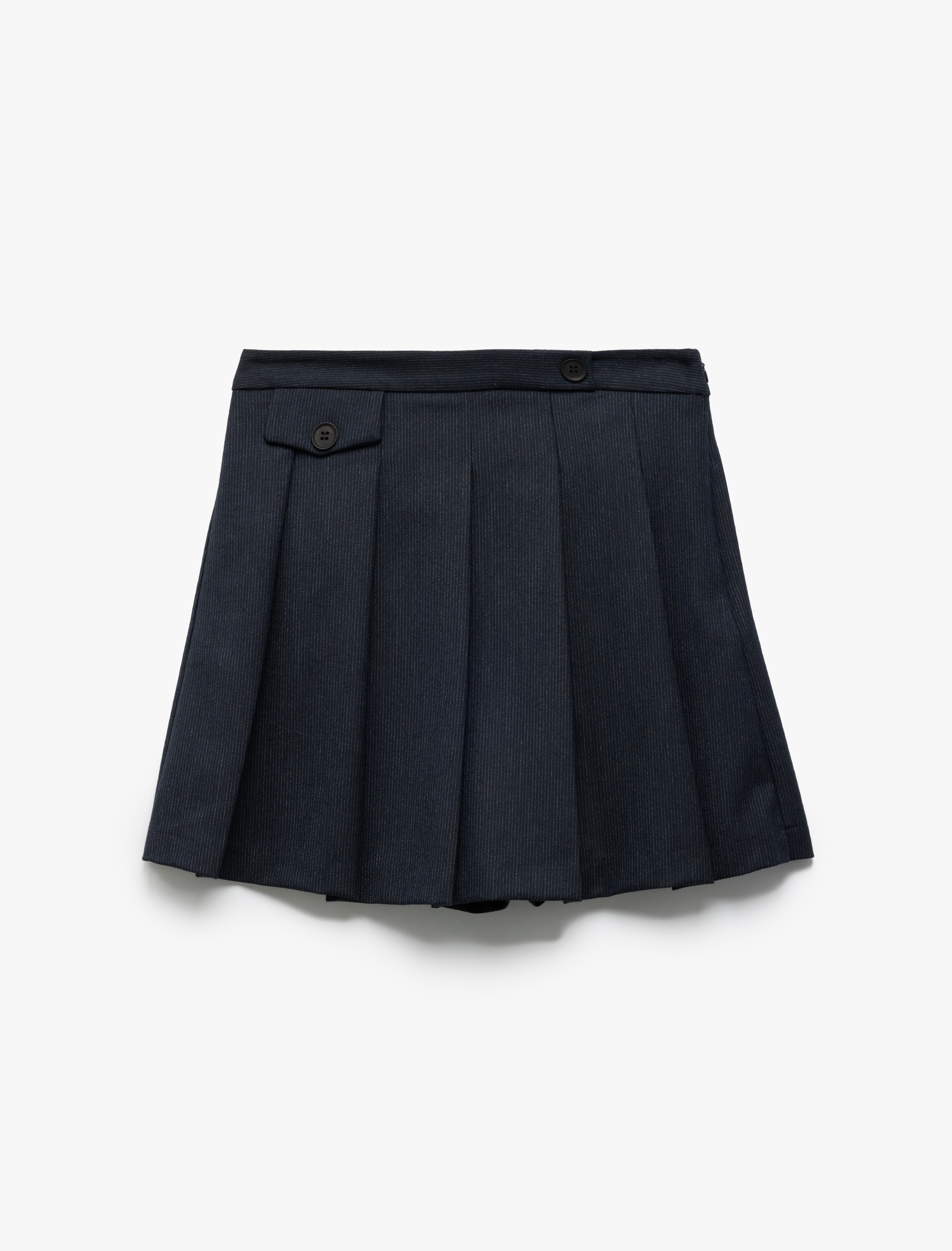   Pileli Yüksek Bel Mini Şort Etek