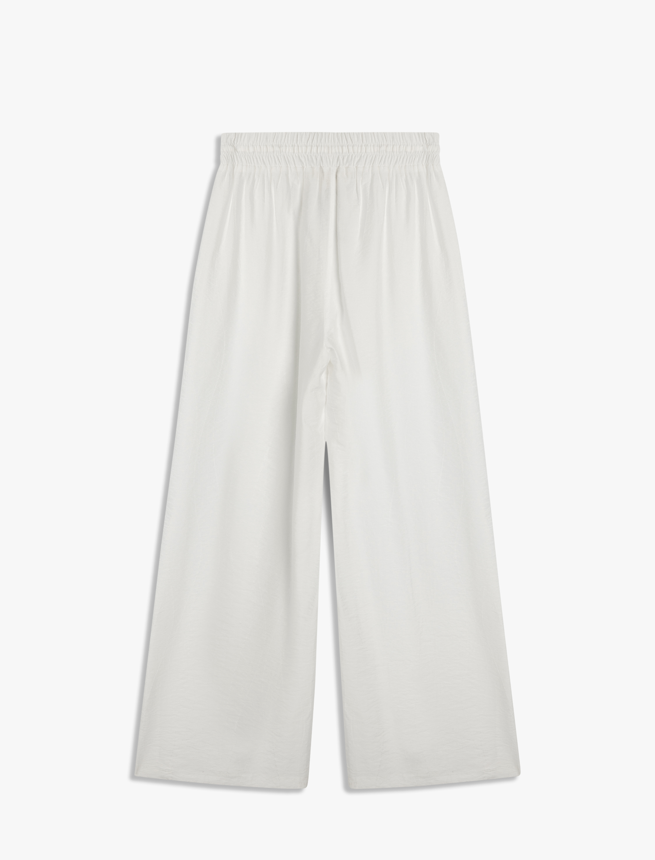   Beli Lastikli Bağlamalı Yüksek Bel Geniş Paça Viskon Pantolon