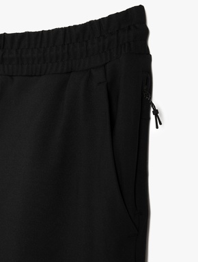 Fermuarlı Cepli İnterlok Kumaş Beli Bağcıklı Yüksek Bel Spor Eşofman Altı_4