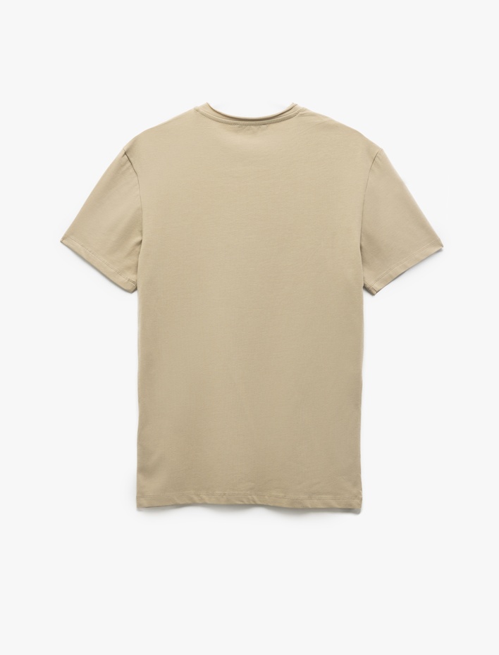  Kısa Kollu Bisiklet Yaka Pamuklu Erkek Slim Fit Tişört