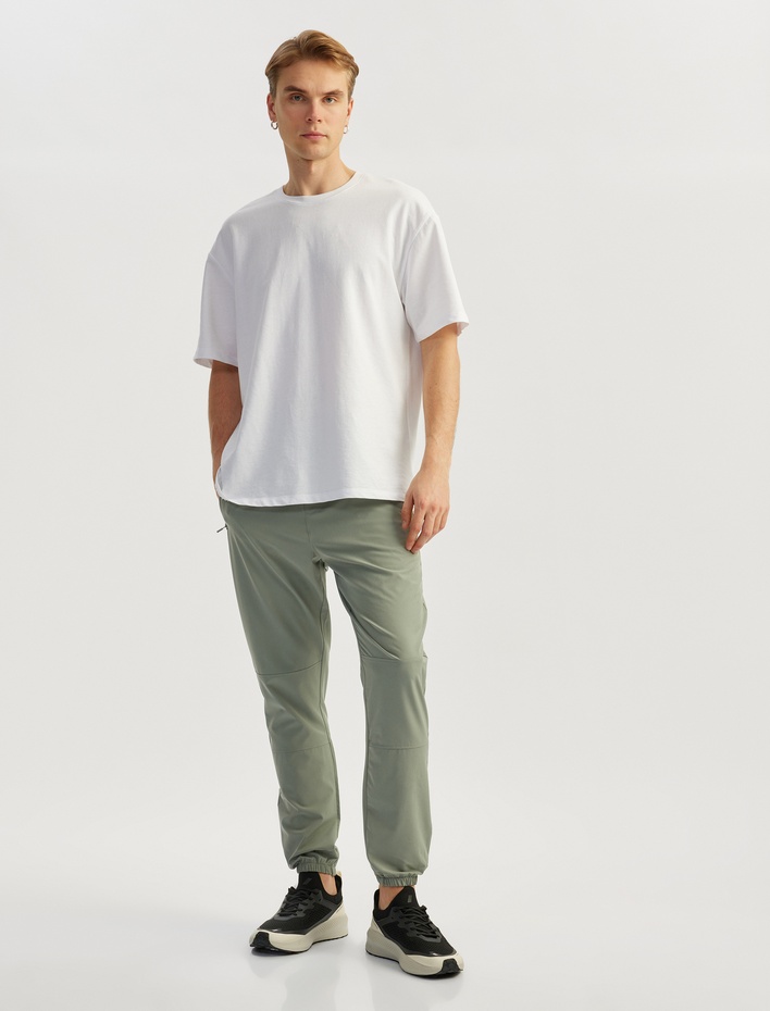  Fermuarlı Cep Detaylı Beli Lastikli Paraşüt Kumaş Jogger Spor Eşofman Altı