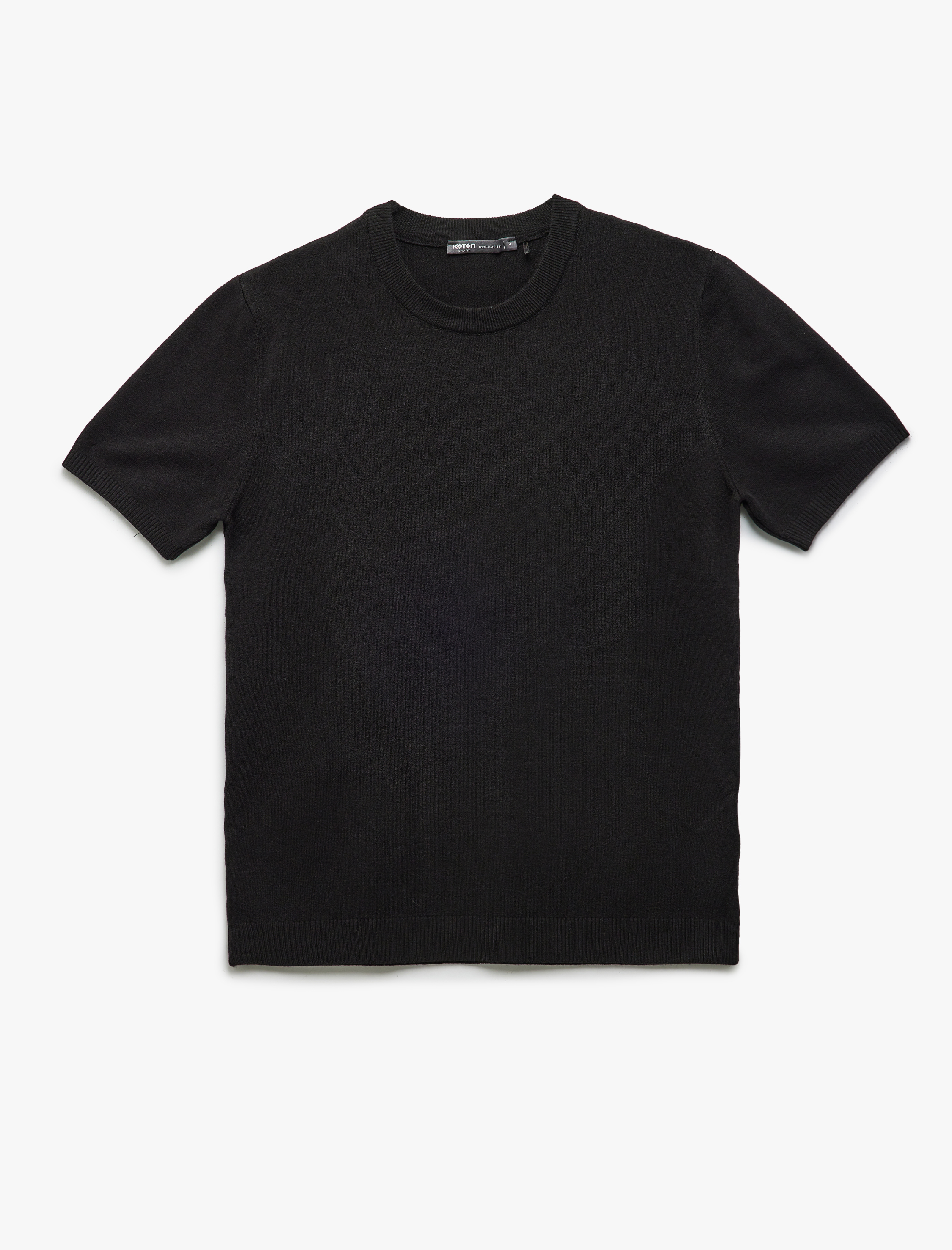   Bisiklet Yaka Viskon Karışımlı Basic Kısa Kollu Triko Tişört