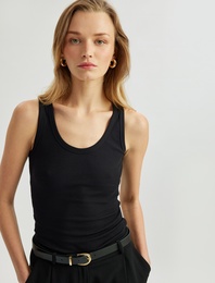 Regular Fit Pamuklu Kolsuz U Yaka Atlet